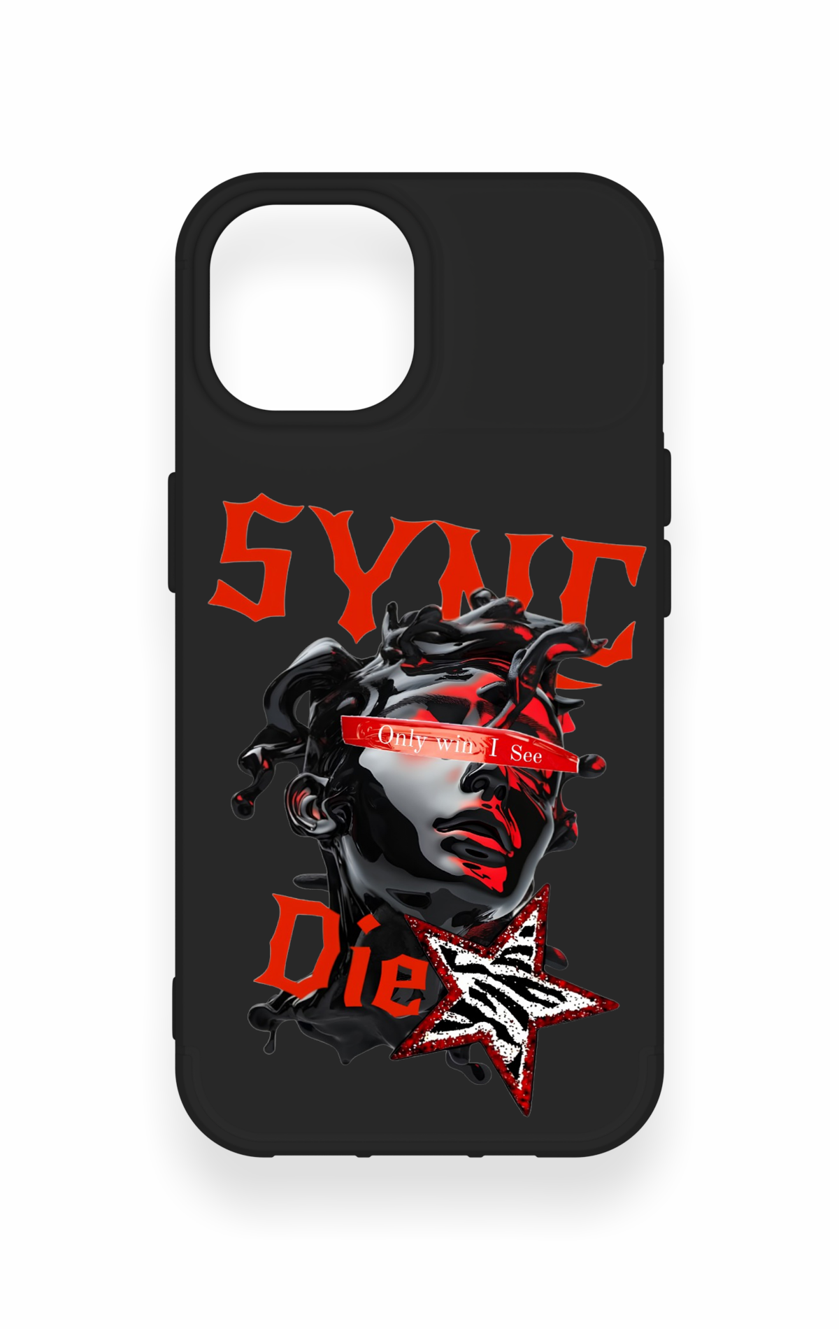 iPhone 15 Uyumlu Sync Die Desenli Silikon Kılıf