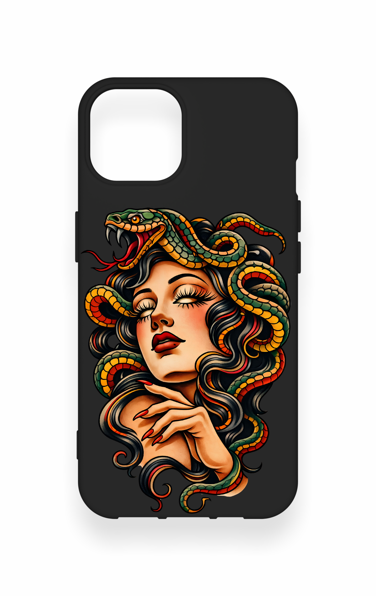 iPhone 14 Uyumlu Medusa Desenli Silikon Kılıf