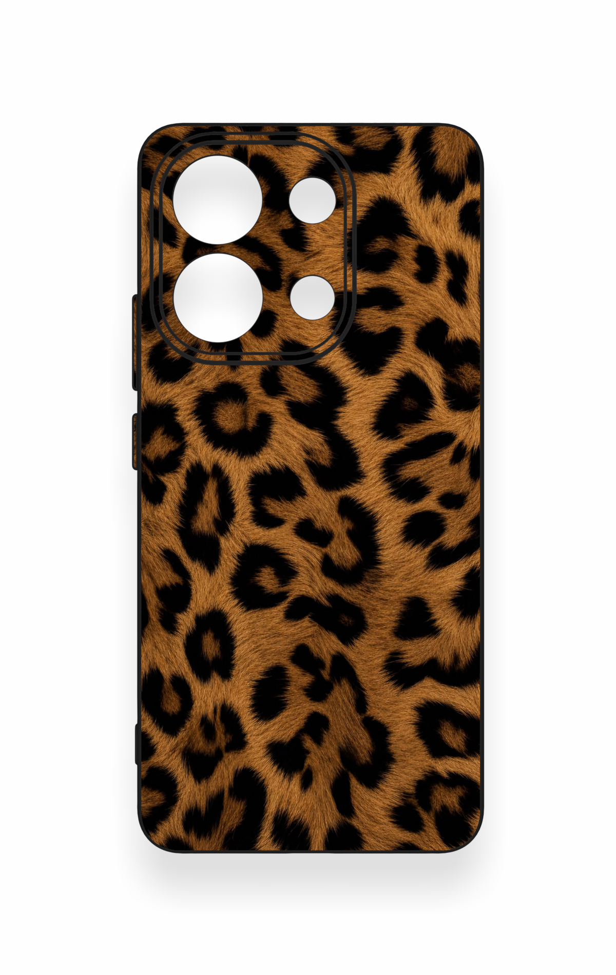 Redmi Note 13 4G Uyumlu Koyu Leopar Deri Desenli Silikon Kılıf