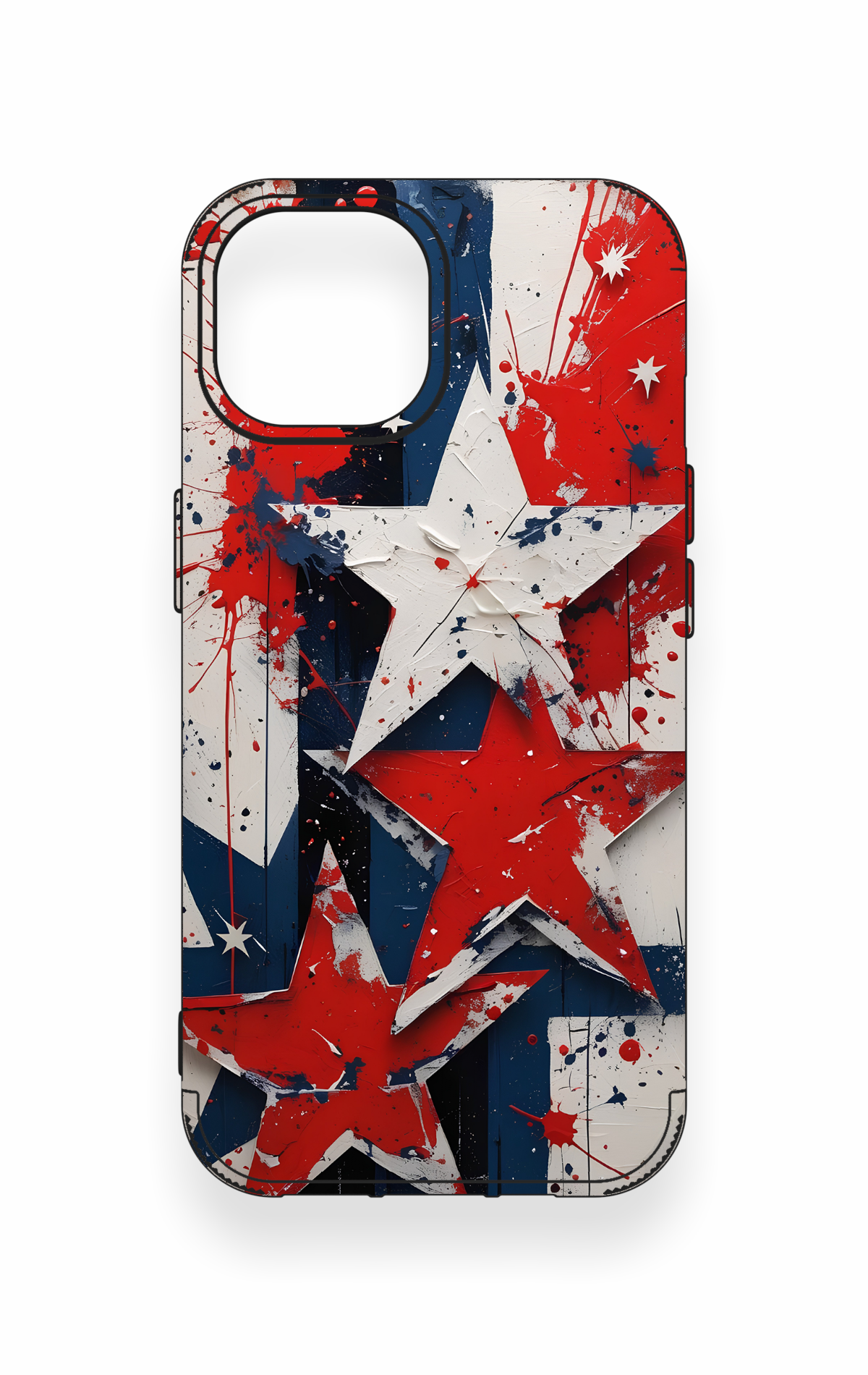 iPhone 15 Uyumlu Star Flag Desenli Silikon Kılıf
