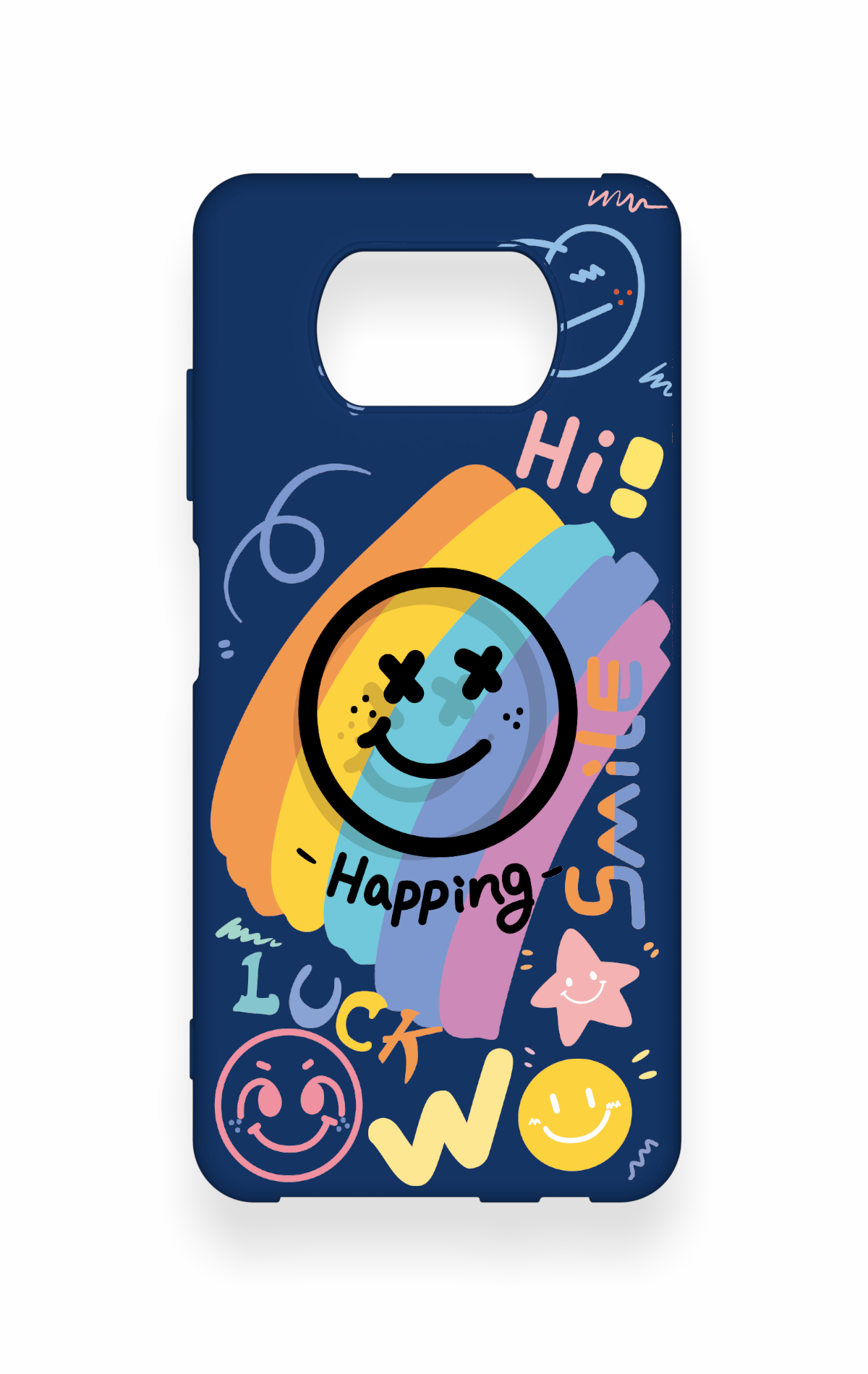 Poco X3 Uyumlu Happing Smile Desenli Silikon Kılıf