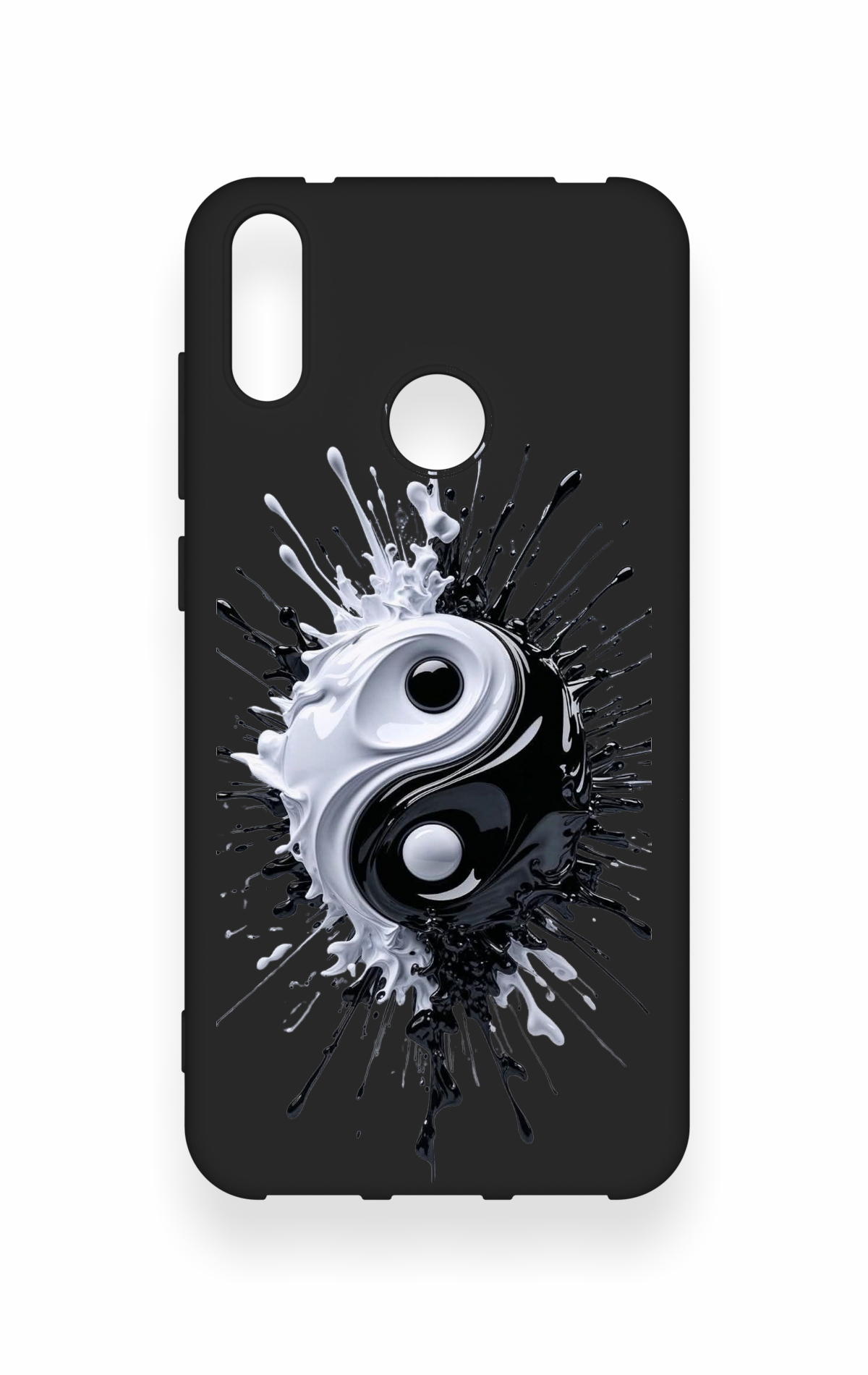 Huawei Y7 2019 Uyumlu İyi ve Kötü Desenli Silikon Kılıf