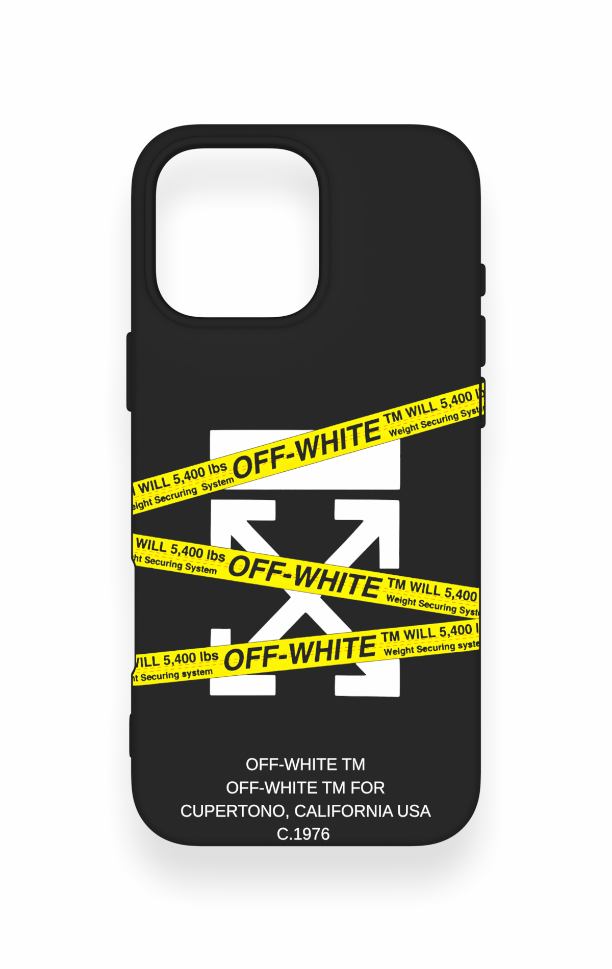 iPhone 16 Pro Max Uyumlu Off White Desenli Silikon Kılıf