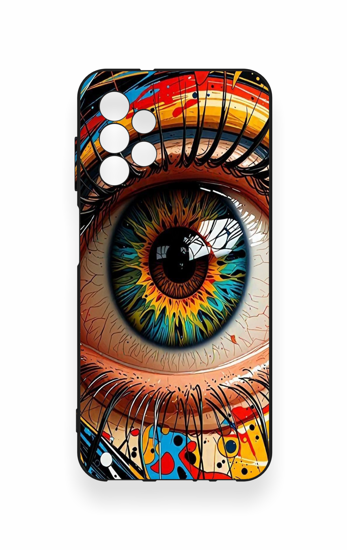 Samsung A13 Uyumlu Renkli Göz Bebeği Desenli Silikon Kılıf