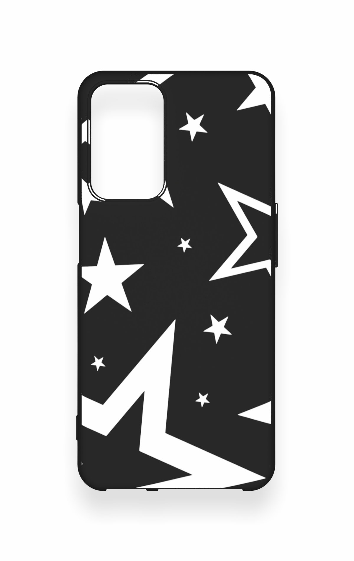 Oppo A16 Uyumlu Siyah Mega Star Desenli Silikon Kılıf