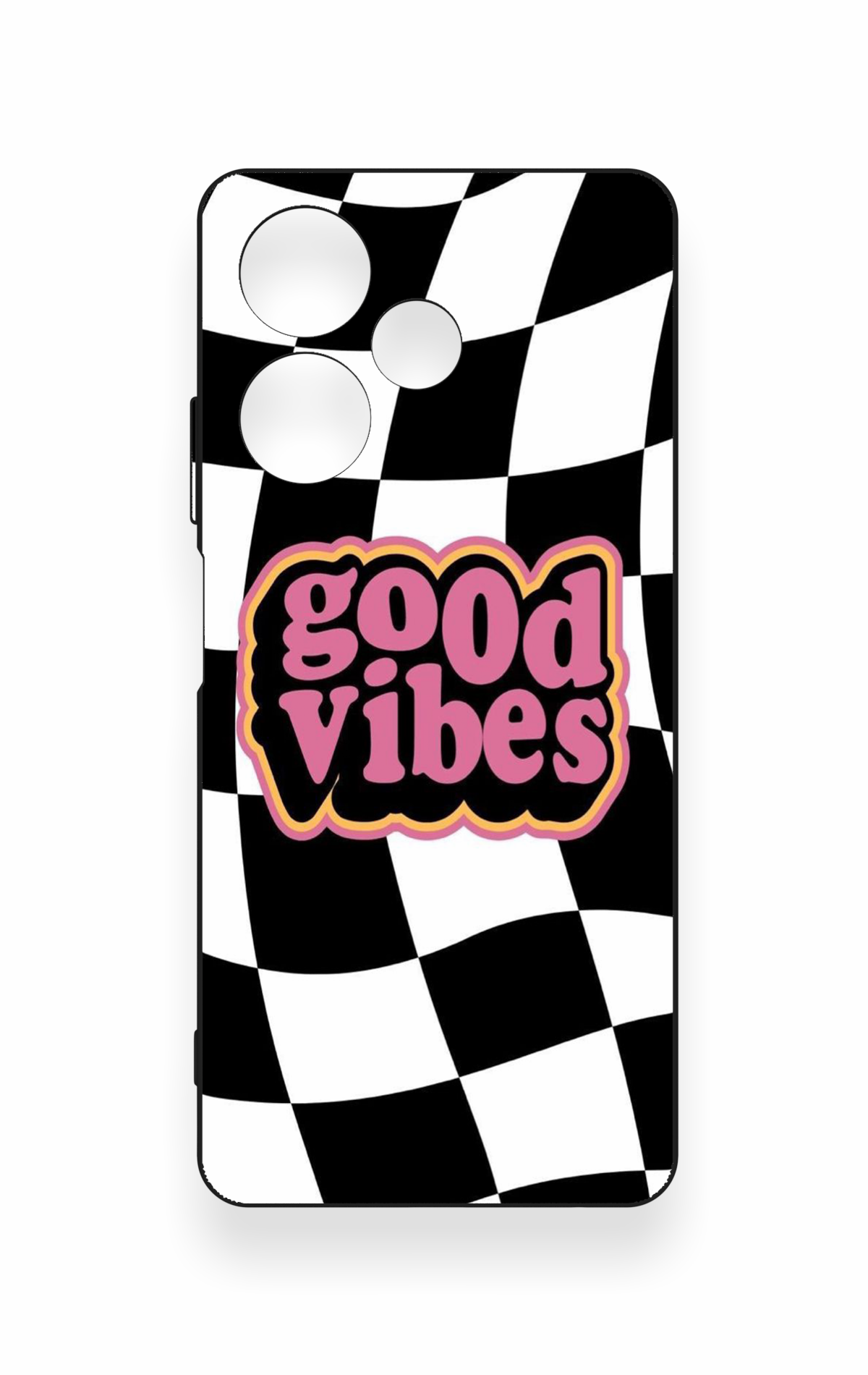 İnfinix Hot 30 Uyumlu Black Good Vibes Desenli Silikon Kılıf