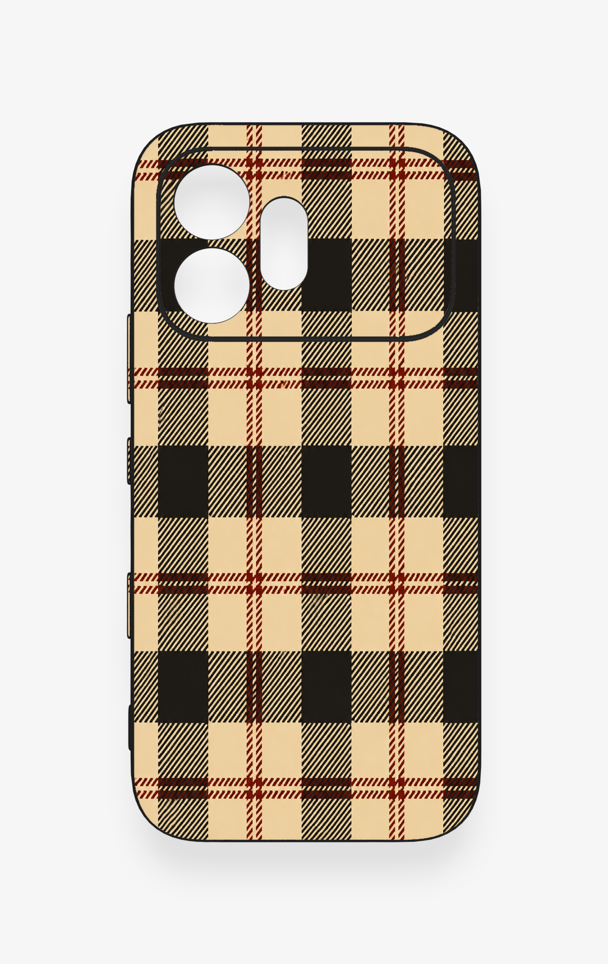 Honor 600 Uyumlu Krem Ekose Desenli Silikon Kılıf