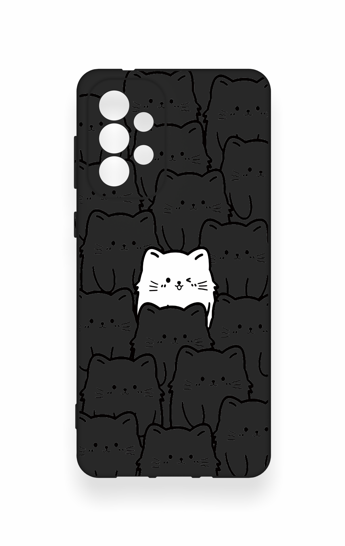 Samsung-A73 Uyumlu Many Cats Desenli Silikon Kılıf