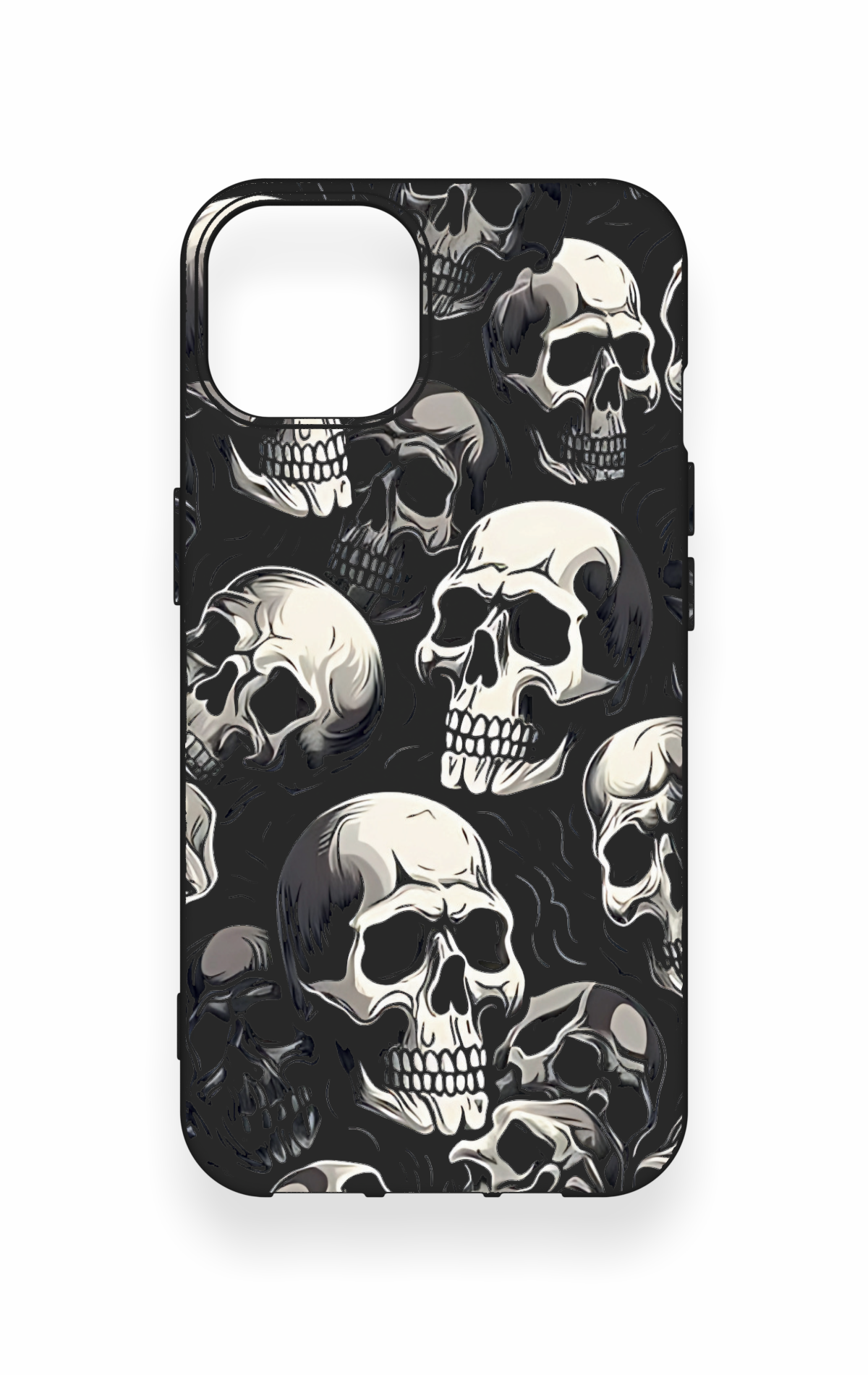 iPhone 14 Uyumlu Kuru Kafa Desenli Silikon Kılıf
