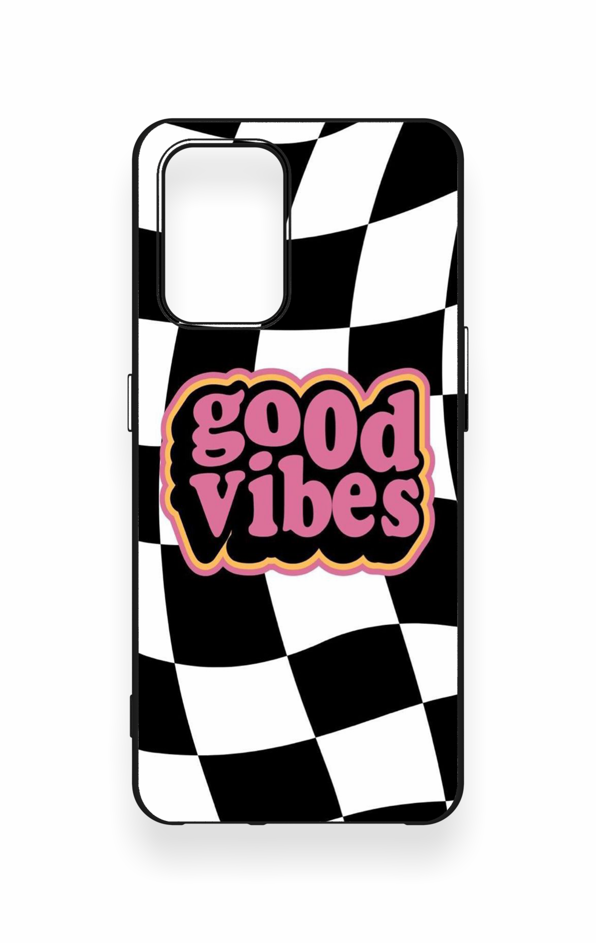 Oppo-A74 Uyumlu Black Good Vibes Desenli Silikon Kılıf