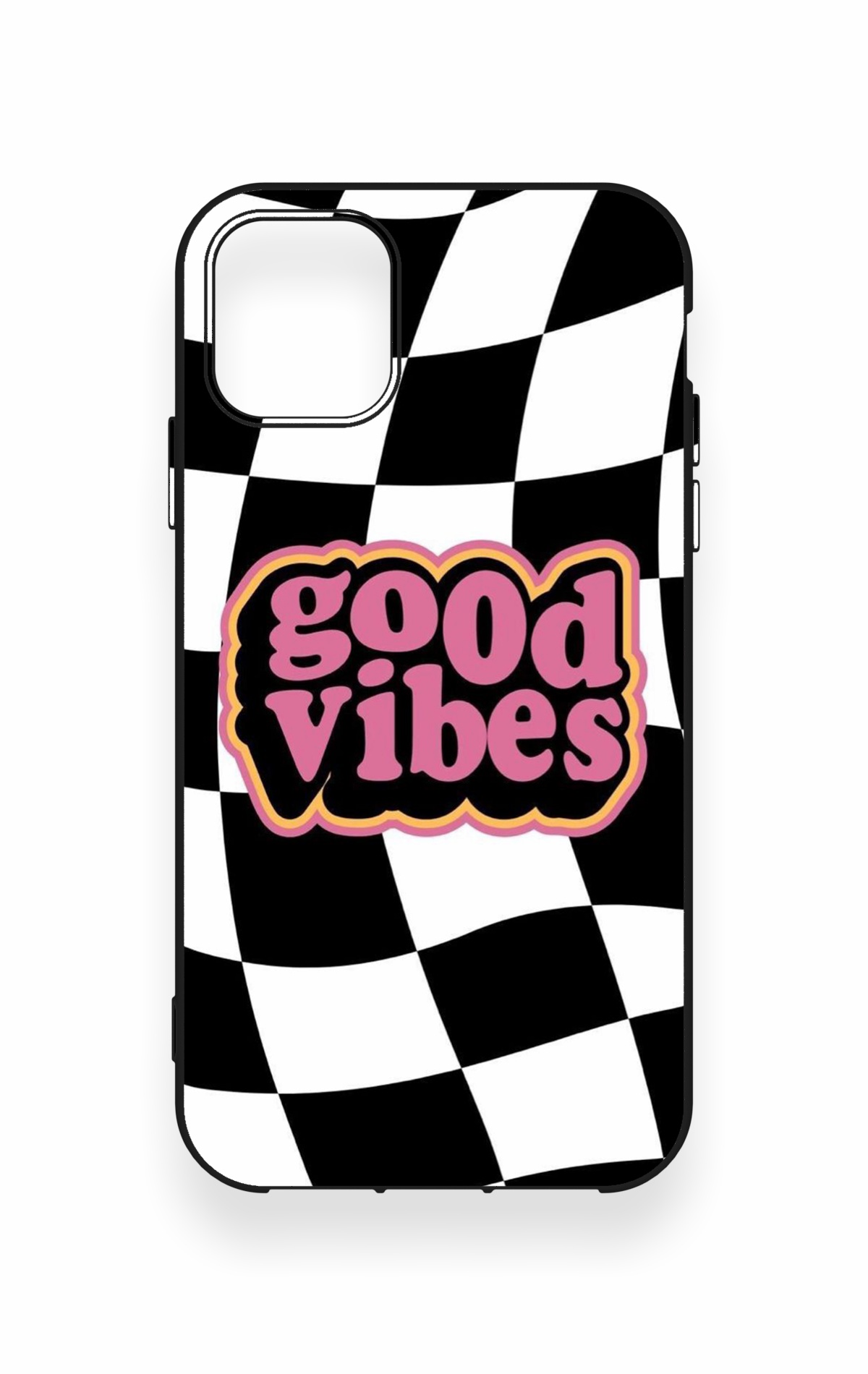 iPhone 11 Uyumlu Black Good Vibes Desenli Silikon Kılıf