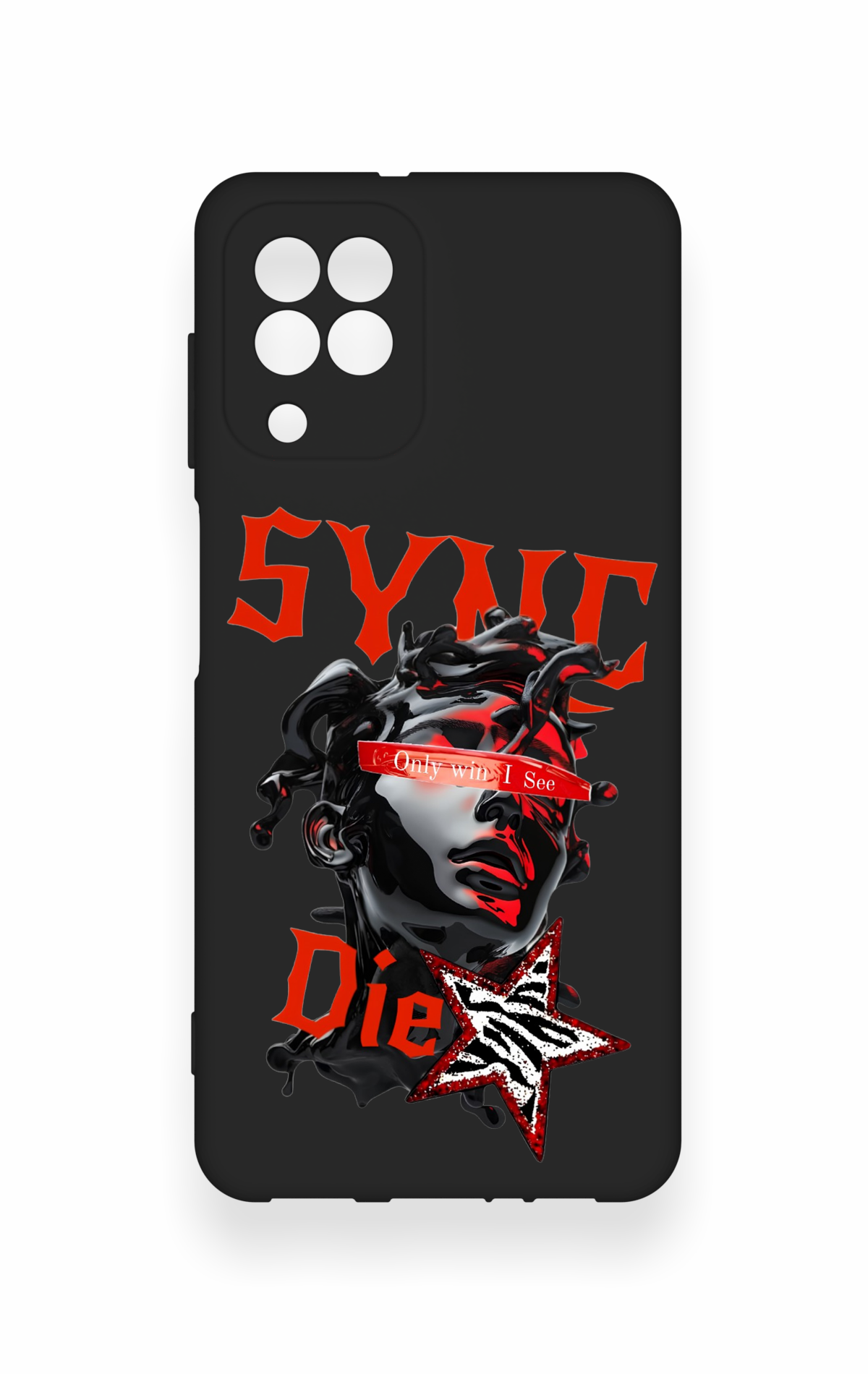 Samsung A22 Uyumlu Sync Die Desenli Silikon Kılıf