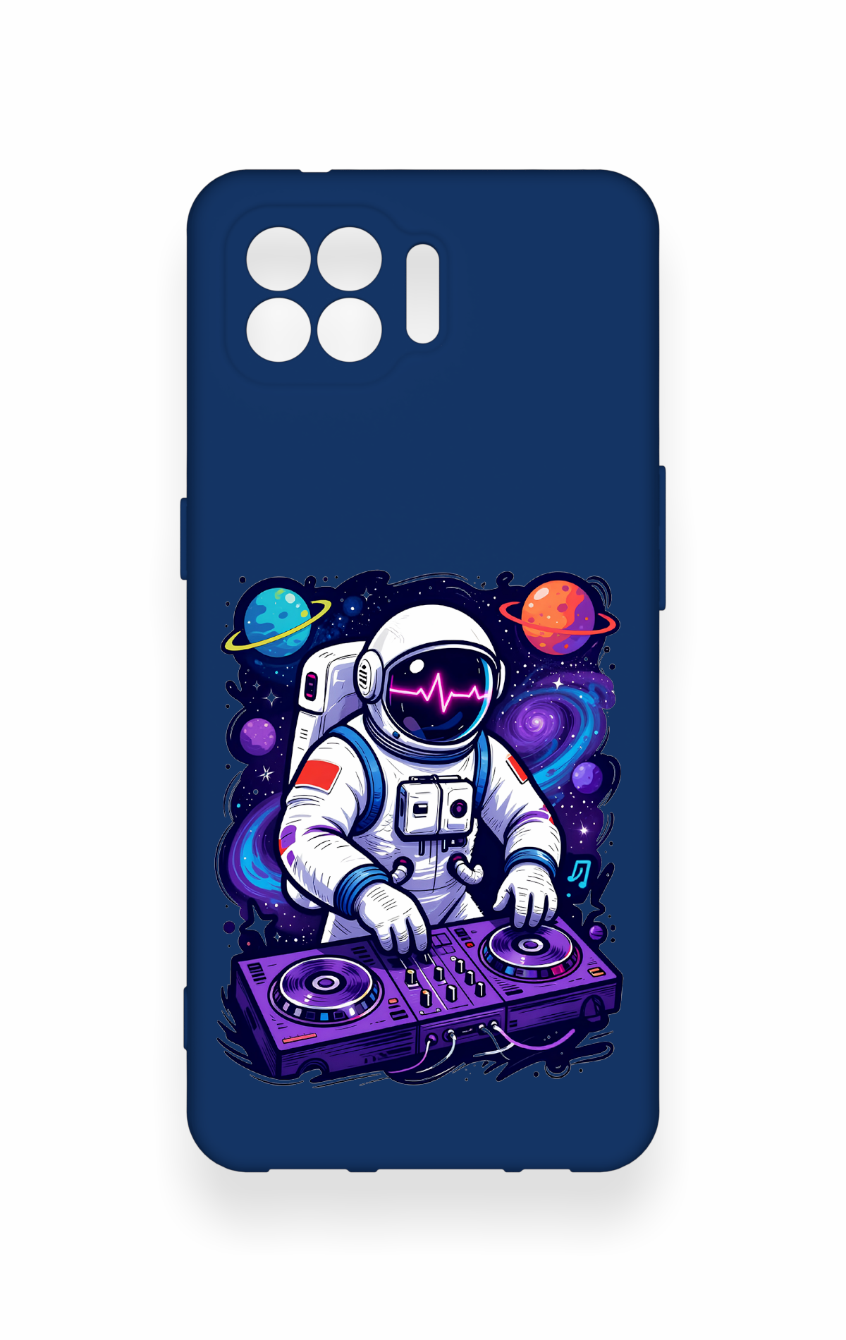 Oppo Reno 4 Lite Uyumlu Astronot DJ Desenli Silikon Kılıf