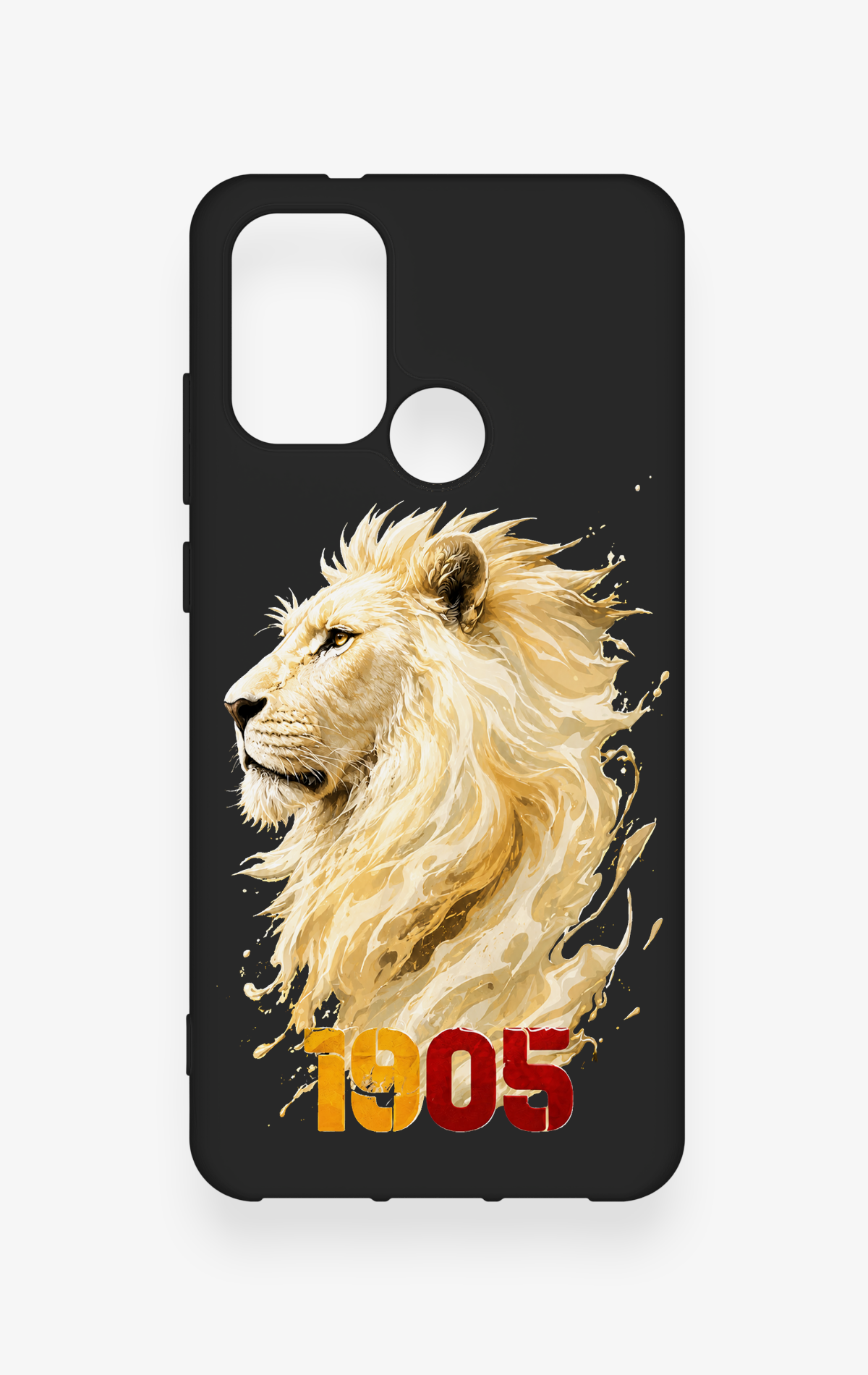 Casper Via F20 Uyumlu Sarı Kırmızı 1905 Aslan Desenli Silikon Kılıf