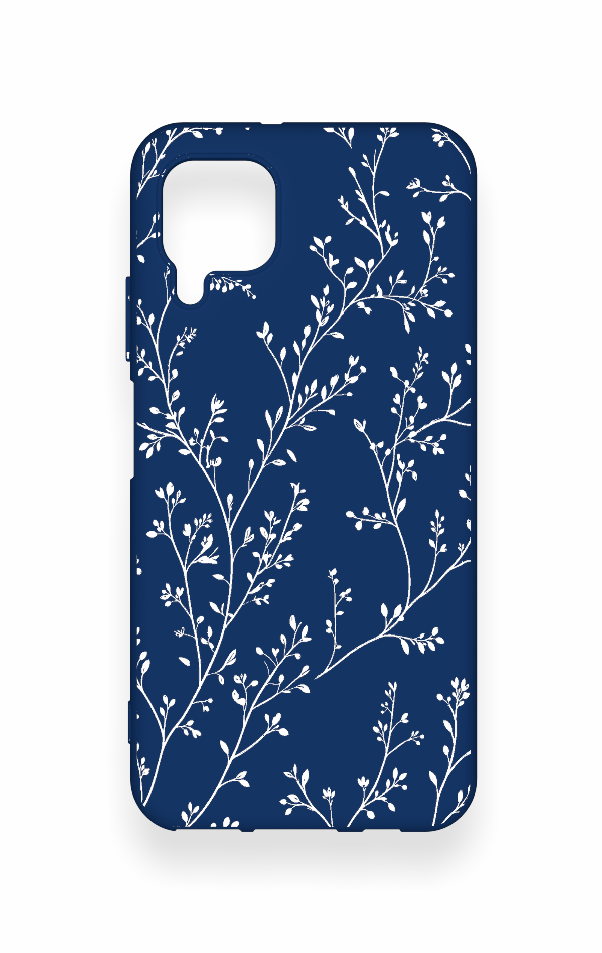 Huawei P40 Lite Uyumlu İnce Yaprak Dalı Desenli Silikon Kılıf