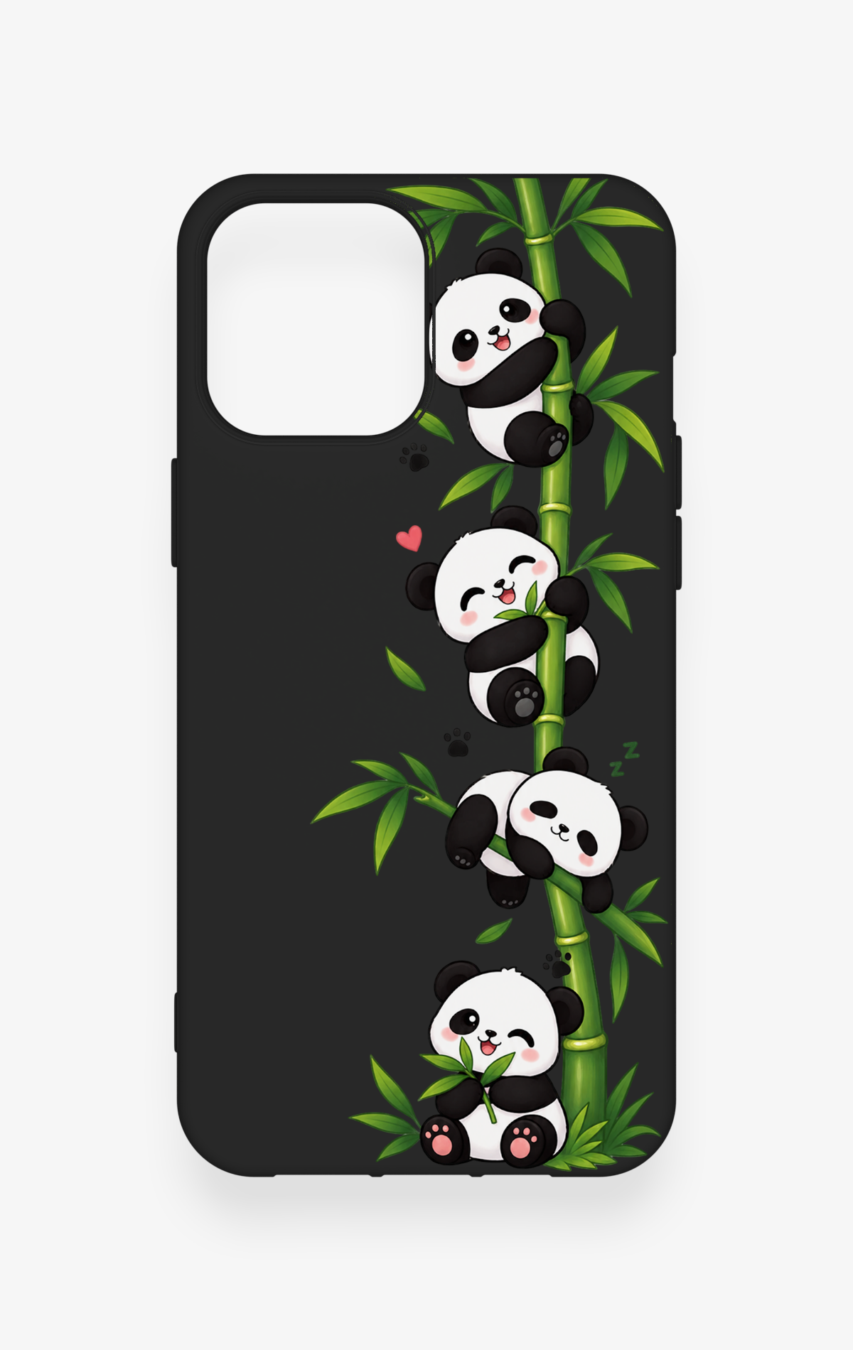 iPhone 12 Pro Max Uyumlu Sevimli Panda Bambu Desenli Silikon Kılıf