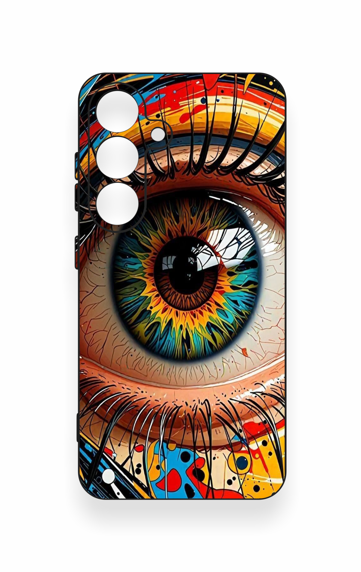 Samsung S25 Uyumlu Renkli Göz Bebeği Desenli Silikon Kılıf