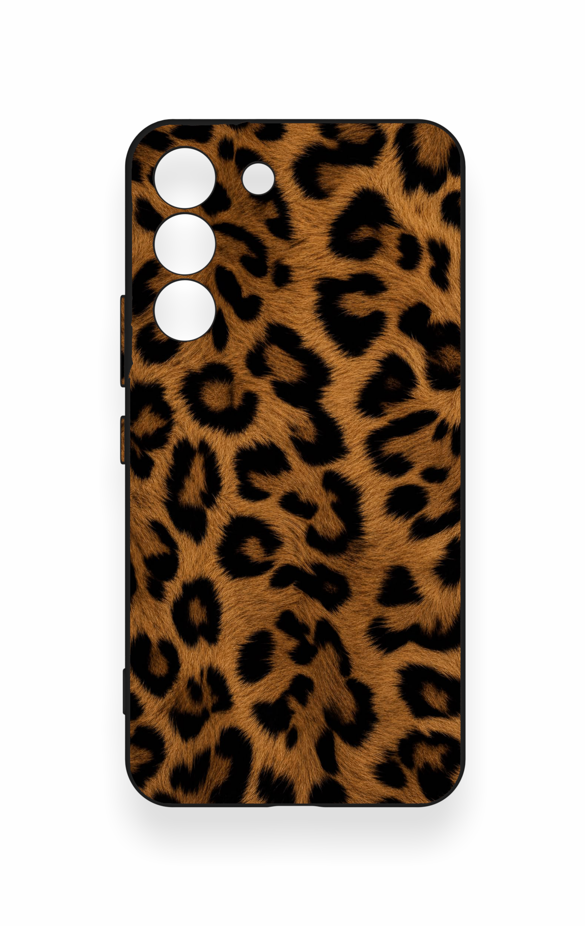 Samsung S22 Uyumlu Koyu Leopar Deri Desenli Silikon Kılıf