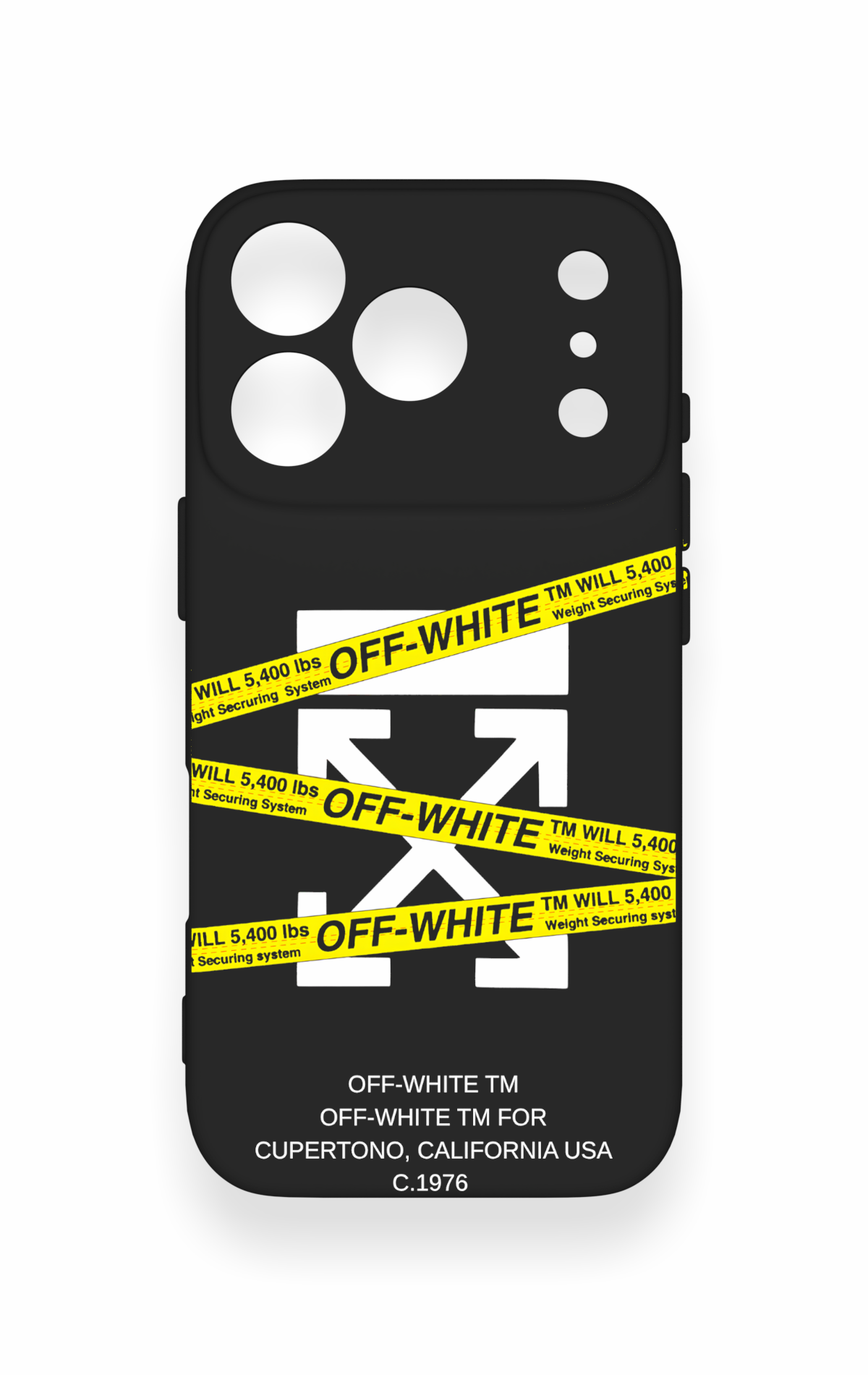 iPhone 17 Pro Uyumlu Off White Desenli Silikon Kılıf