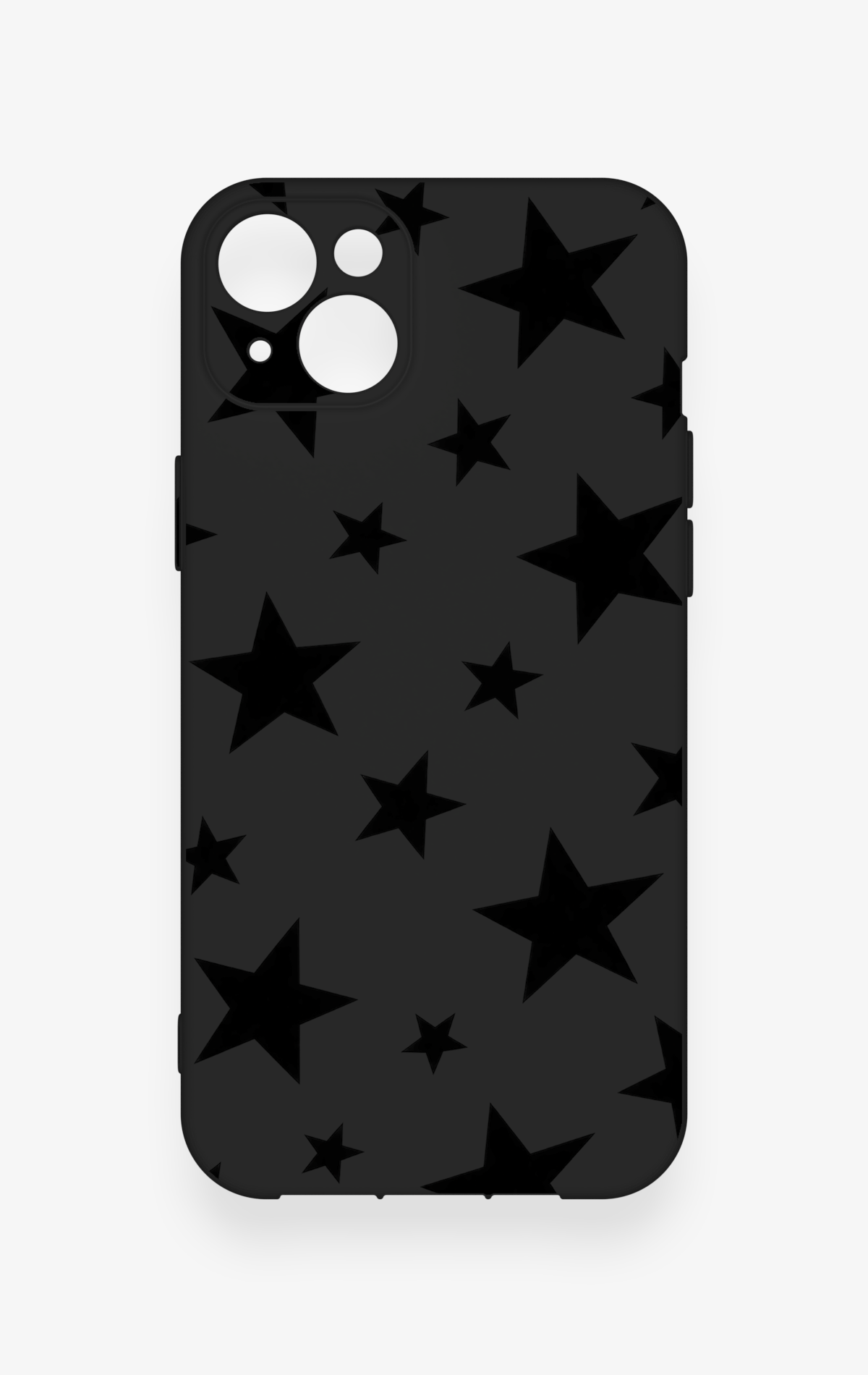 iPhone 14 Plus/15 Plus Uyumlu Siyah Star Desenli Silikon Kılıf