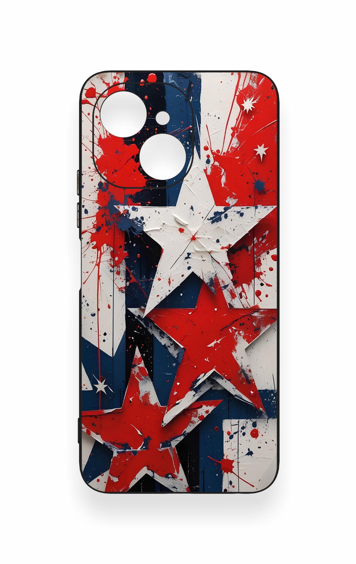 Tecno Spark 40C Uyumlu Star Flag Desenli Silikon Kılıf