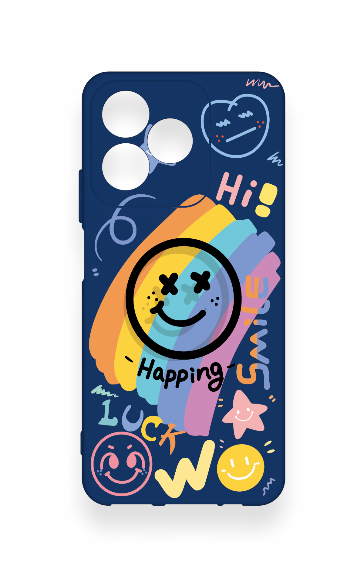 Realme C53 Uyumlu Happing Smile Desenli Silikon Kılıf