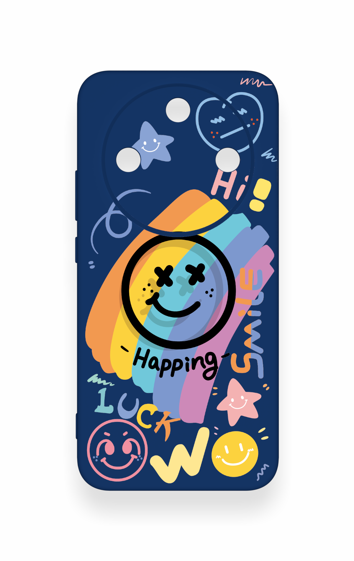 Honor Magic 8 Lite Uyumlu Happing Smile Desenli Silikon Kılıf