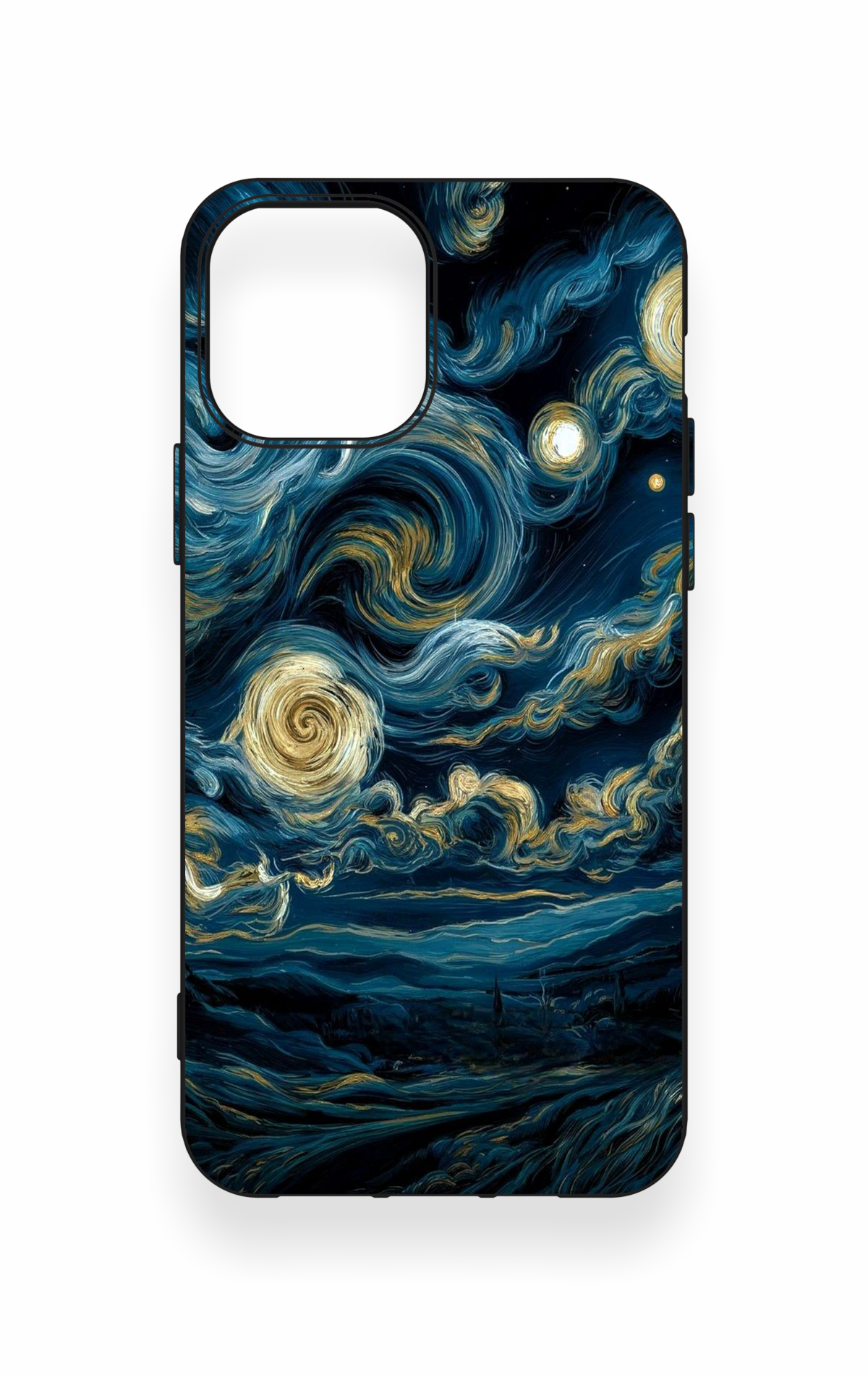iPhone 12-12PRO Uyumlu Yıldızlı Gece Desenli Silikon Kılıf