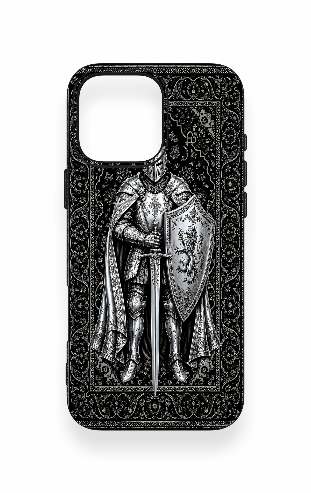 iPhone 16 Pro Max Uyumlu Şövalye Desenli Silikon Kılıf