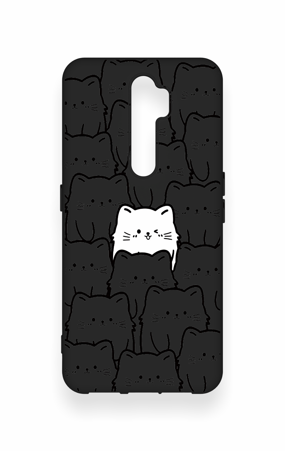 Oppo A5 2020 Uyumlu Many Cats Desenli Silikon Kılıf