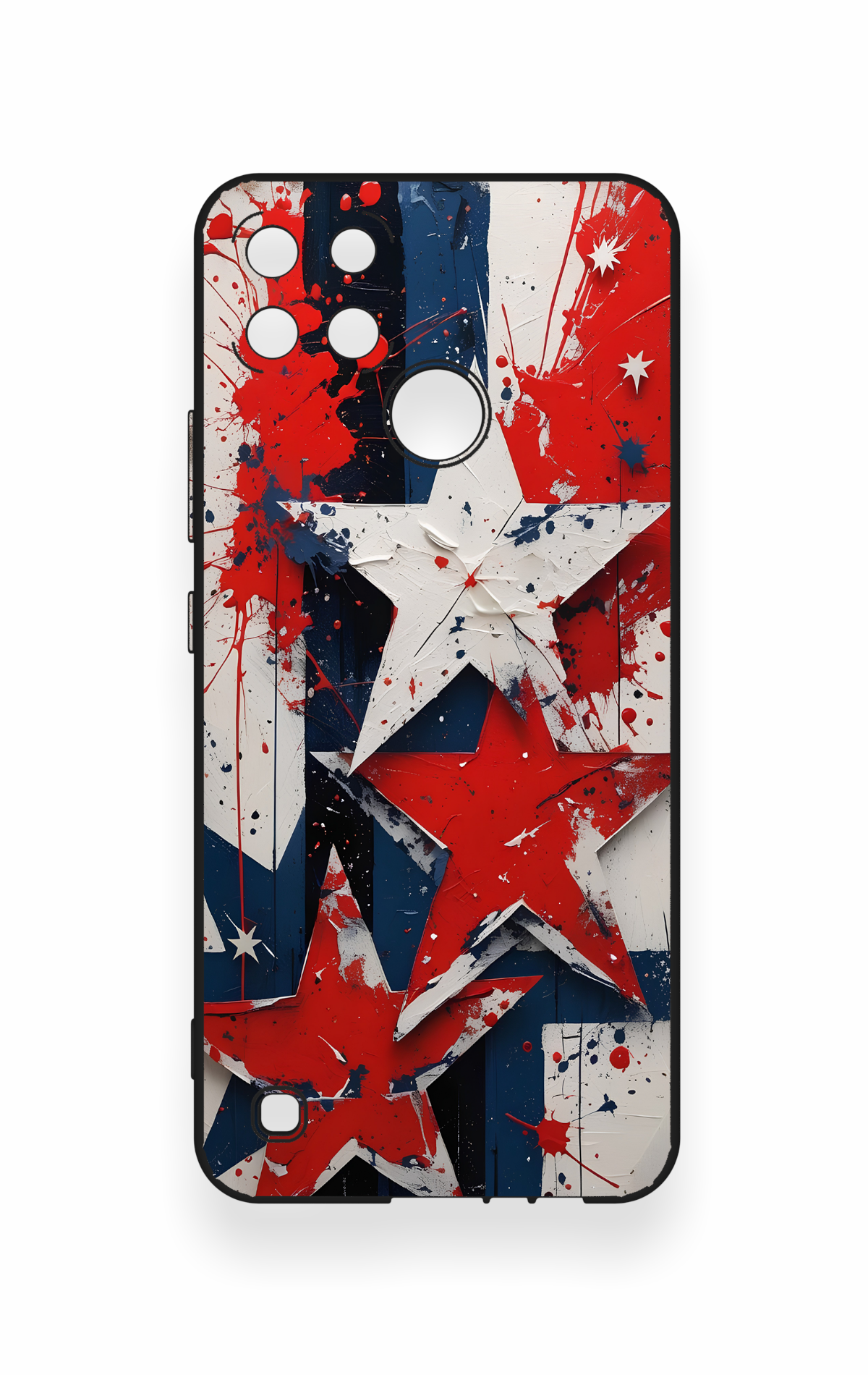 Realme C21Y Uyumlu Star Flag Desenli Silikon Kılıf