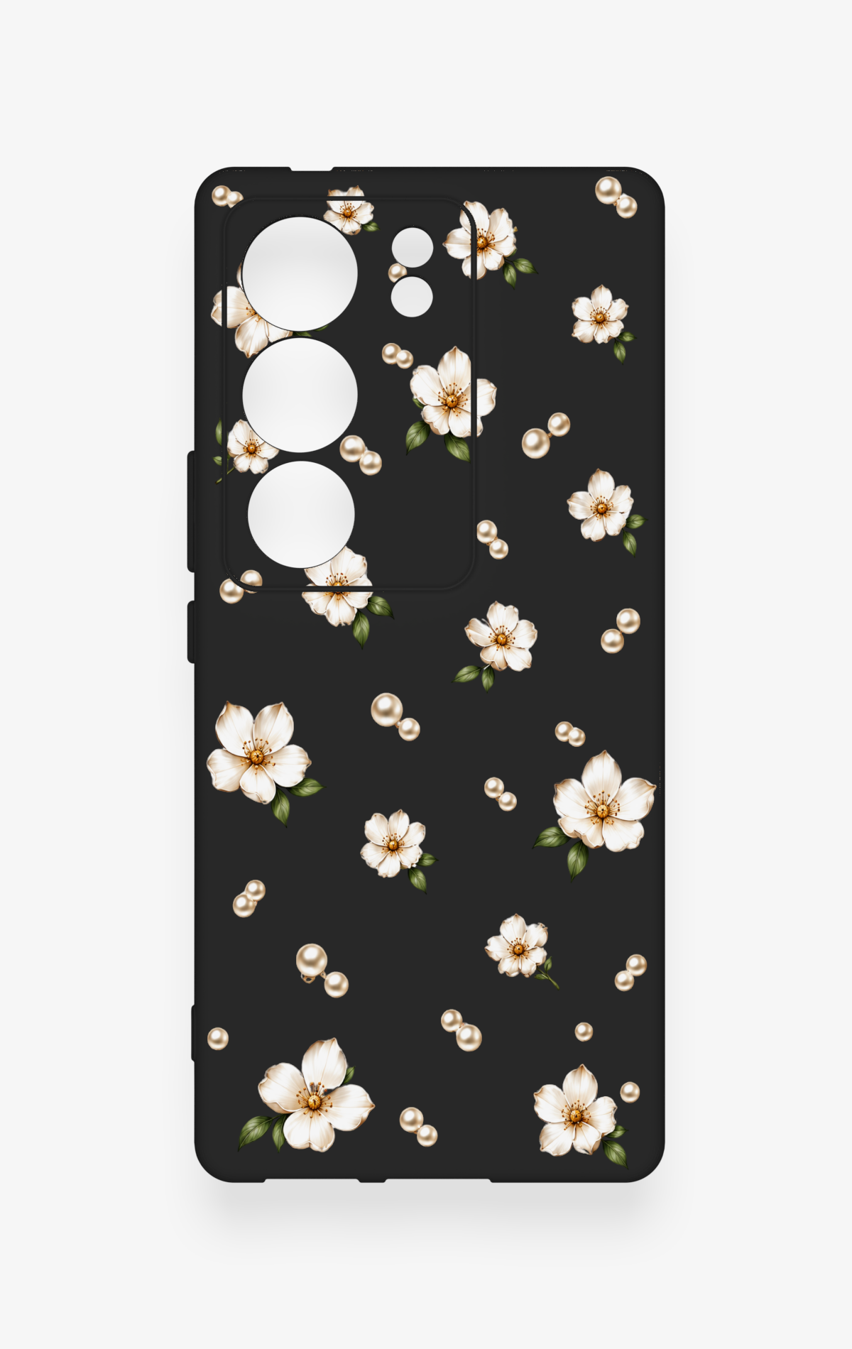 Vivo V29 Uyumlu İnci Papatya Desenli Silikon Kılıf