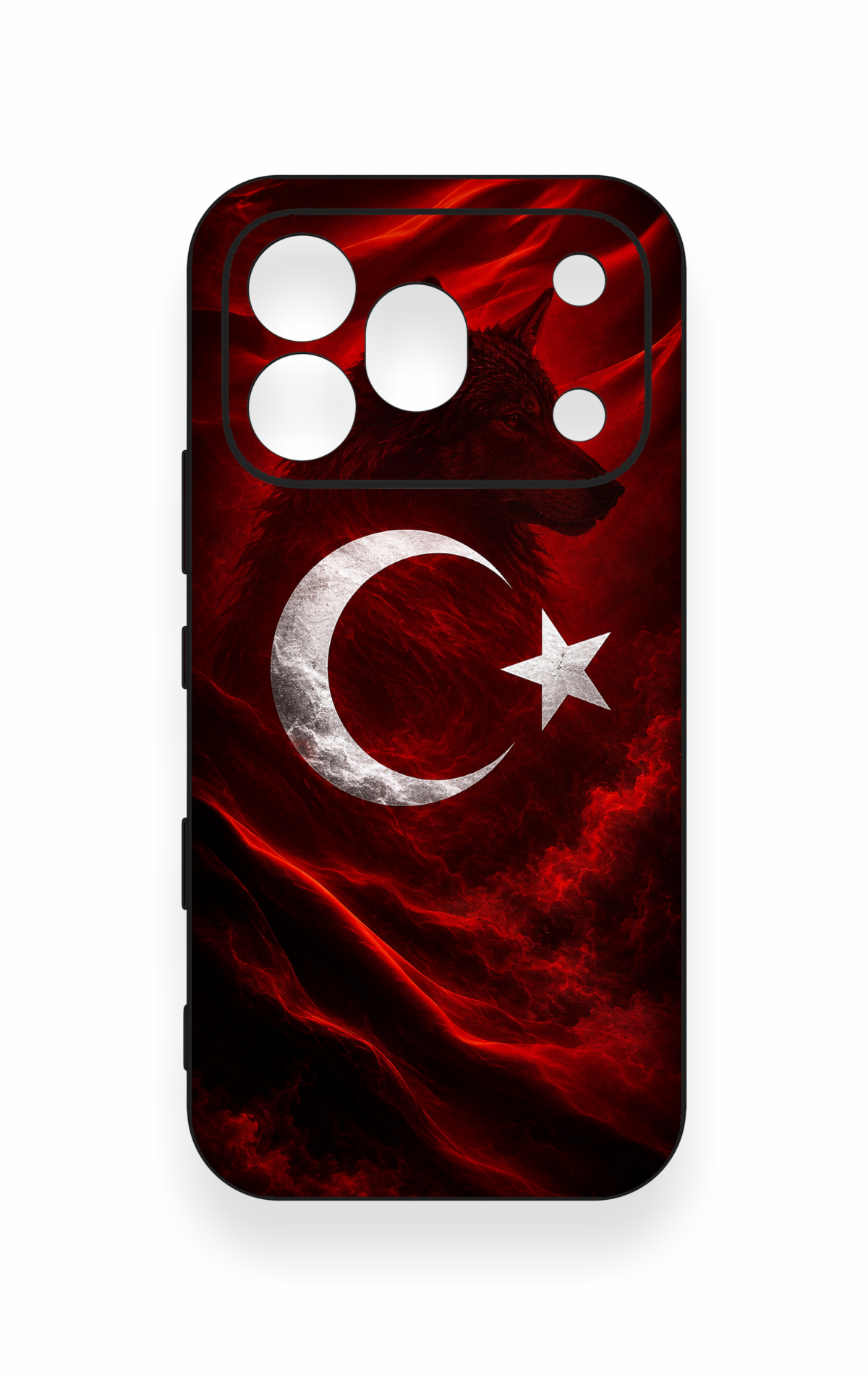 Honor 600 Pro Uyumlu Kurt Türk Bayrağı Desenli Silikon Kılıf