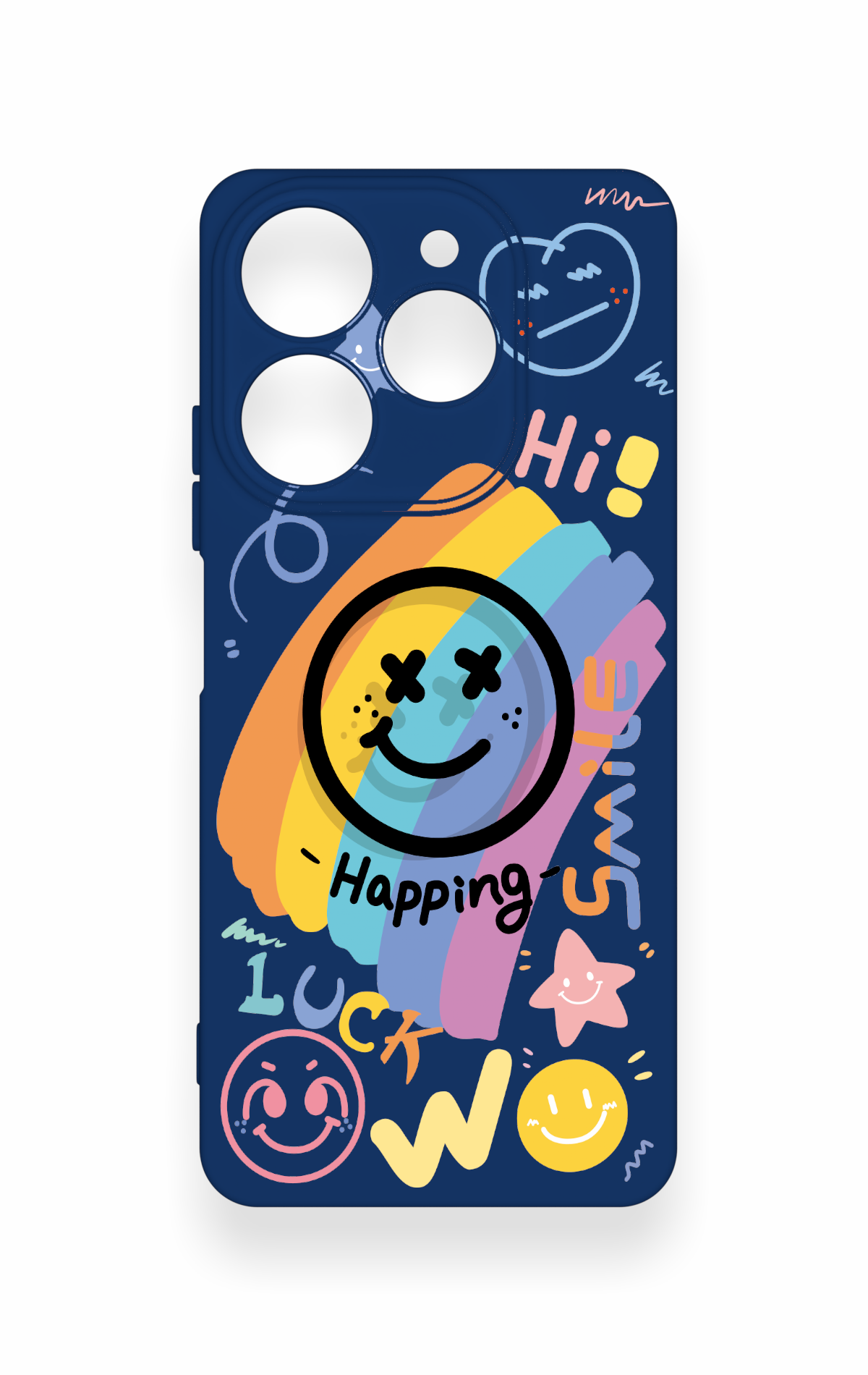 Tecno Spark 10 Pro Uyumlu Happing Smile Desenli Silikon Kılıf