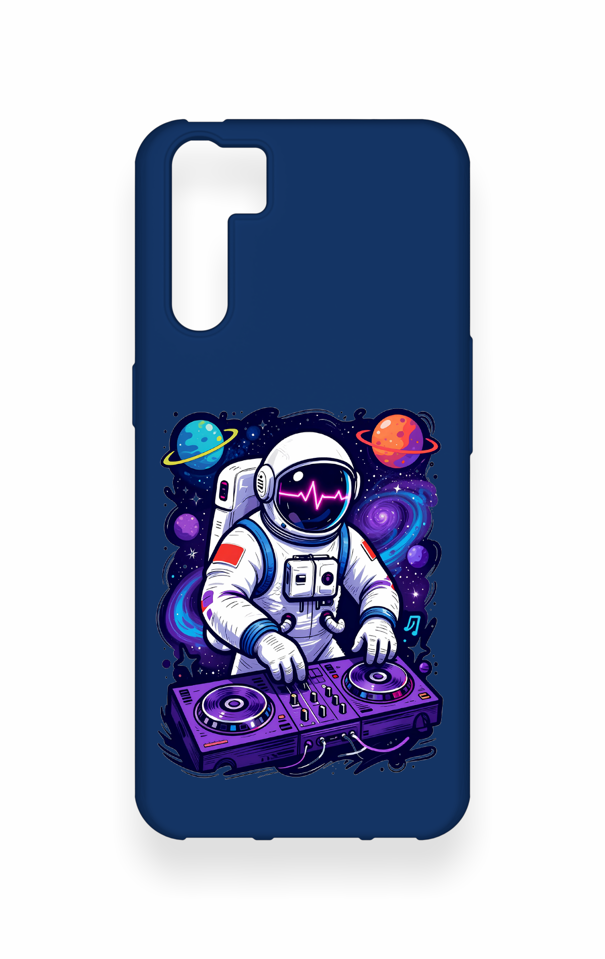 Oppo A91 Uyumlu Astronot DJ Desenli Silikon Kılıf