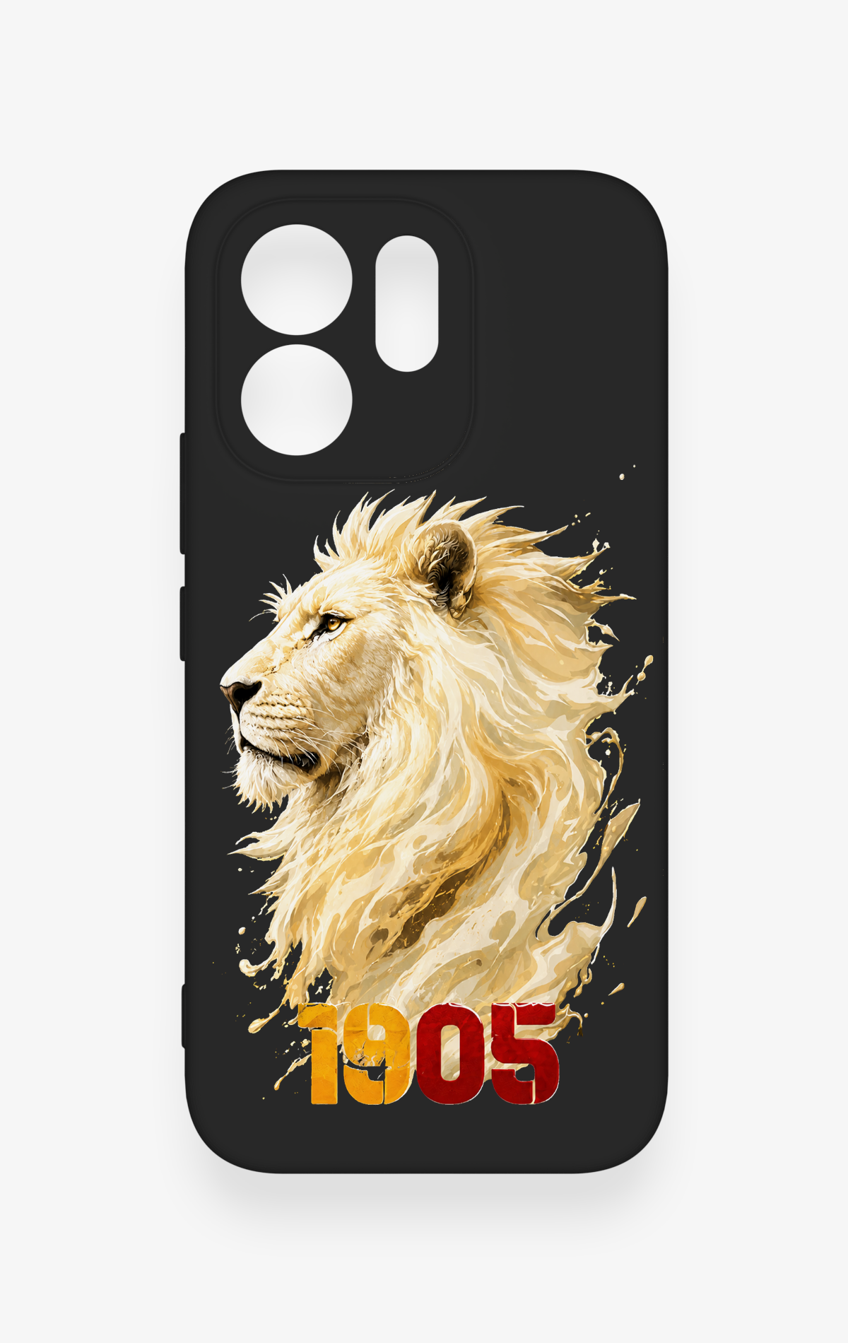 Vivo V70 5G Uyumlu Sarı Kırmızı 1905 Aslan Desenli Silikon Kılıf