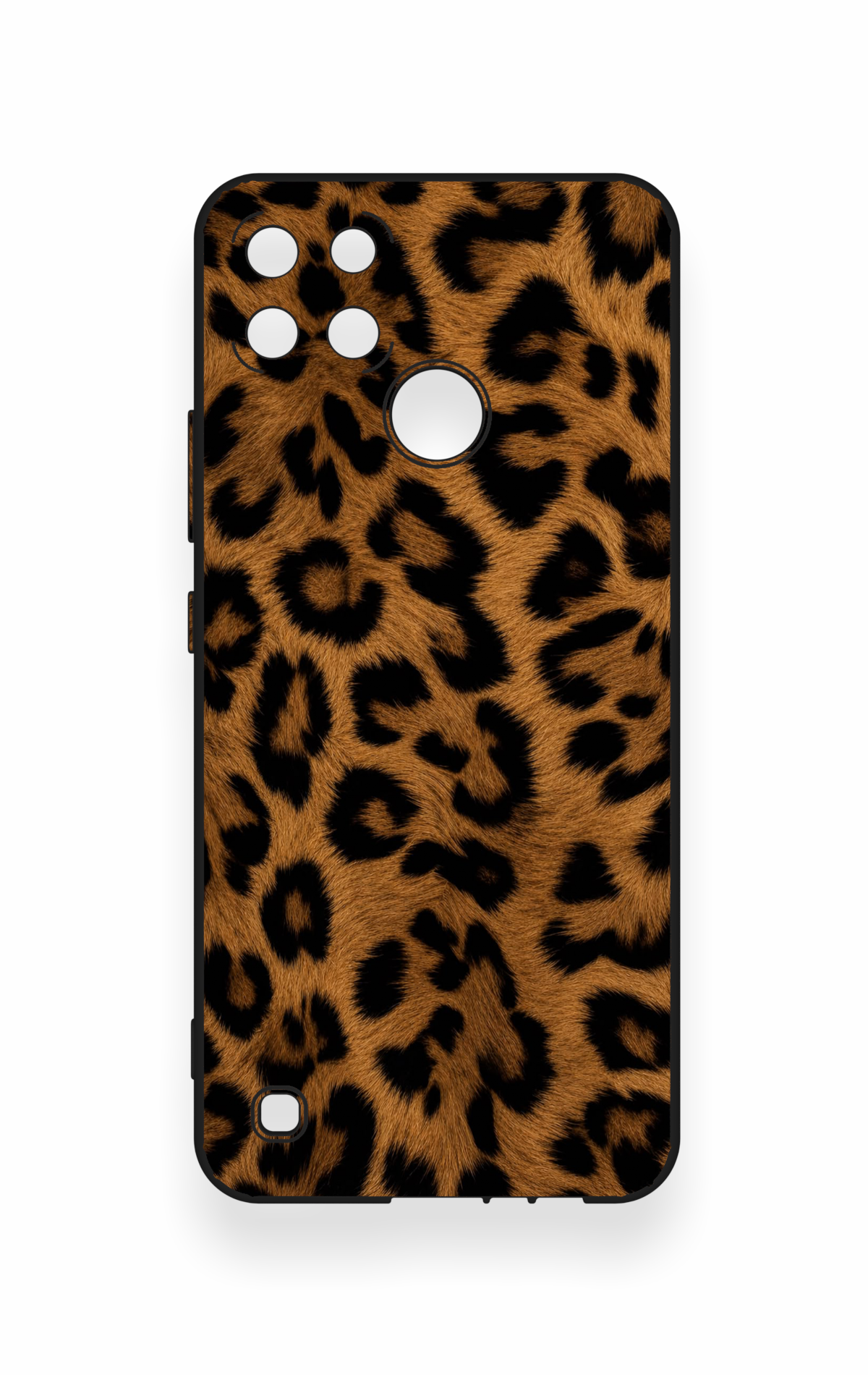 Realme C21Y Uyumlu Koyu Leopar Deri Desenli Silikon Kılıf