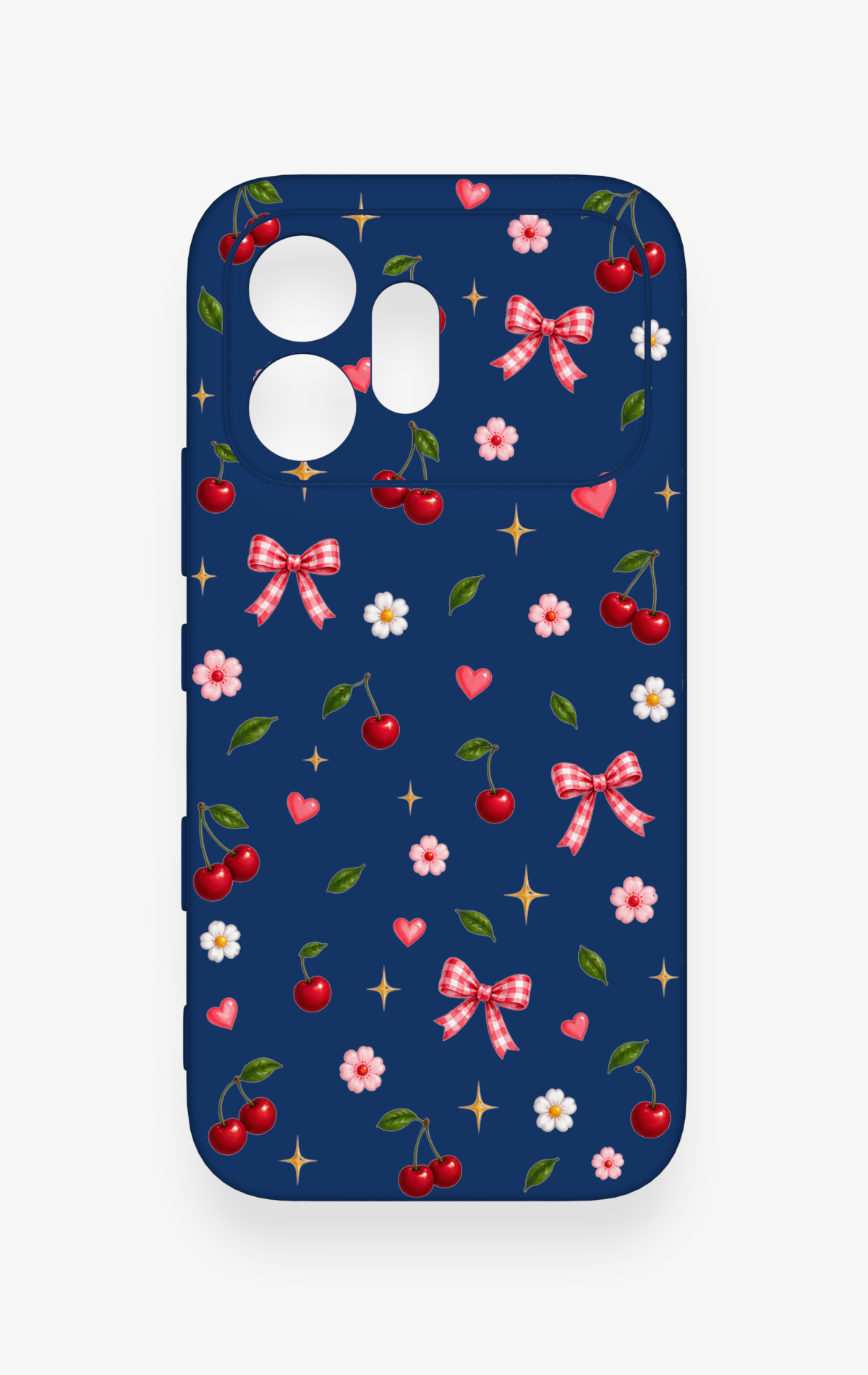 Honor 600 Uyumlu Çiçek Kiraz Fiyonk Desenli Silikon Kılıf