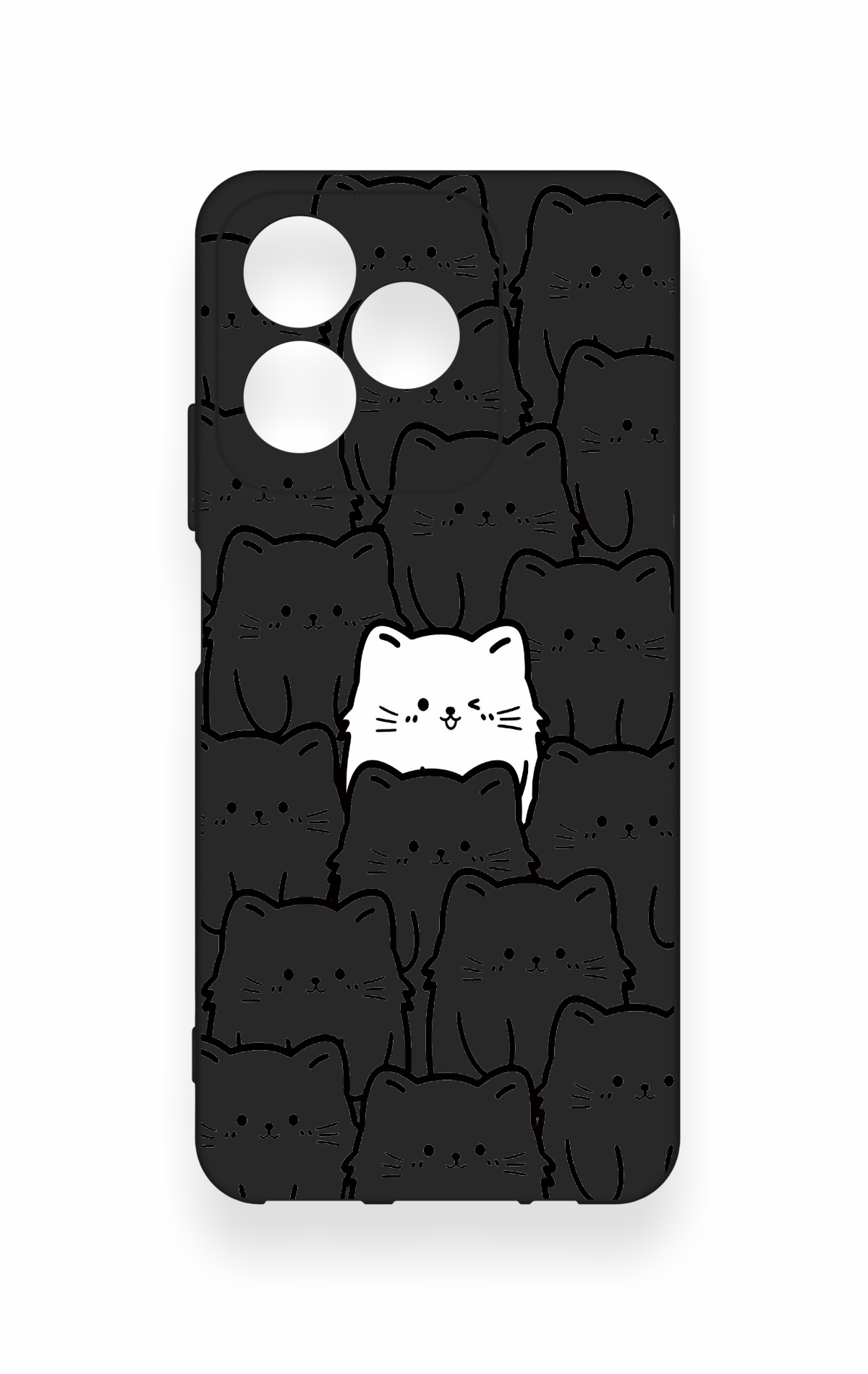 Realme C53 Uyumlu Many Cats Desenli Silikon Kılıf