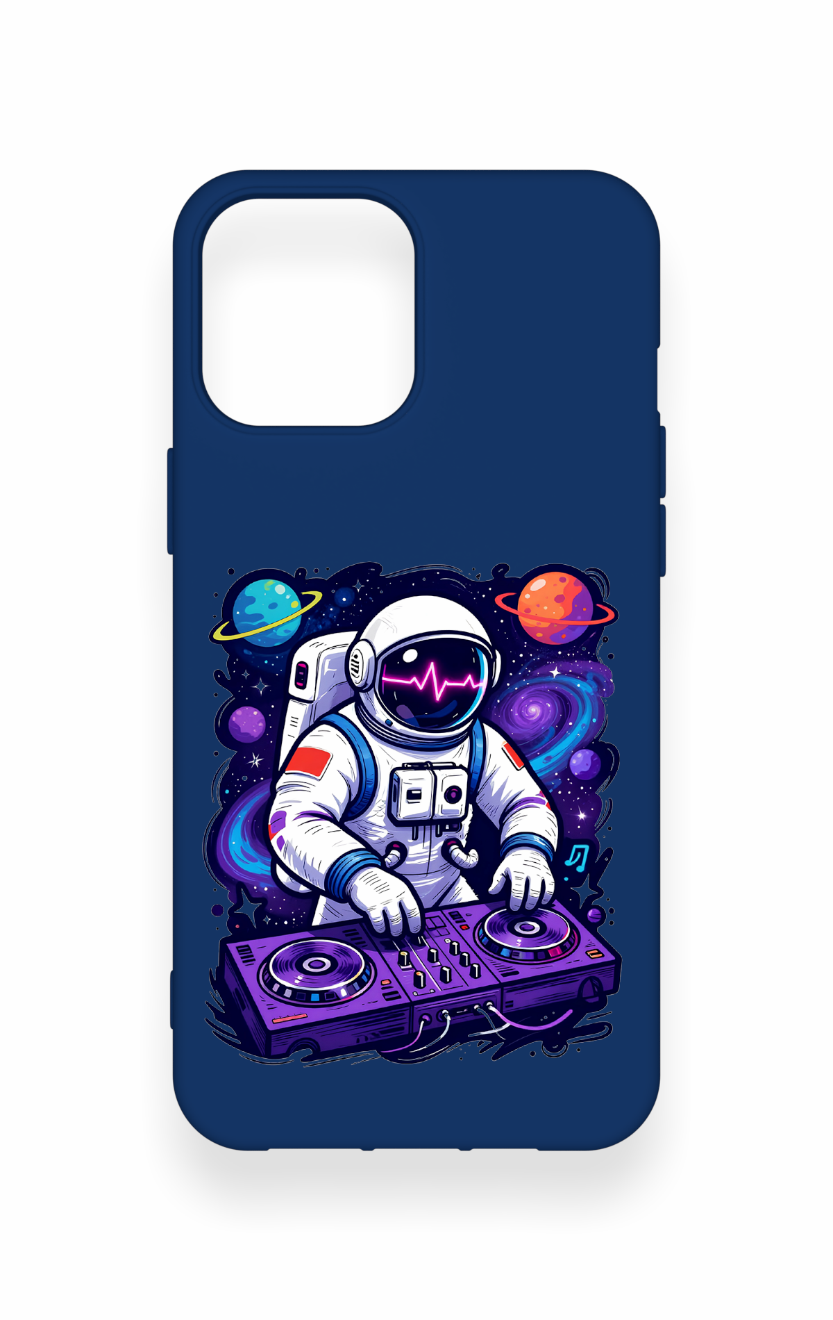 iPhone 12 Pro Max Uyumlu Astronot DJ Desenli Silikon Kılıf