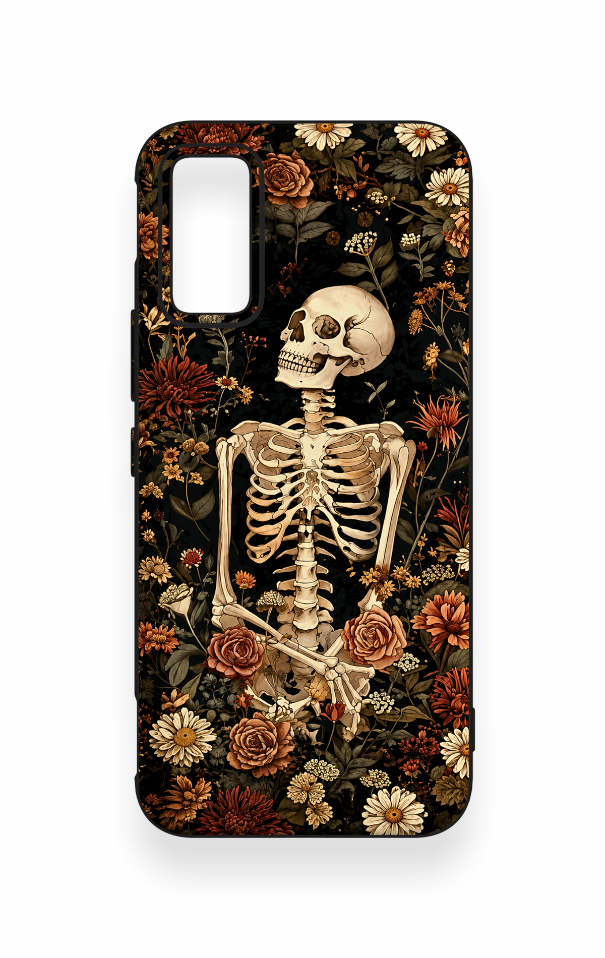 İnfinix Gt 30 Pro Uyumlu Çiçek İskelet Desenli Silikon Kılıf
