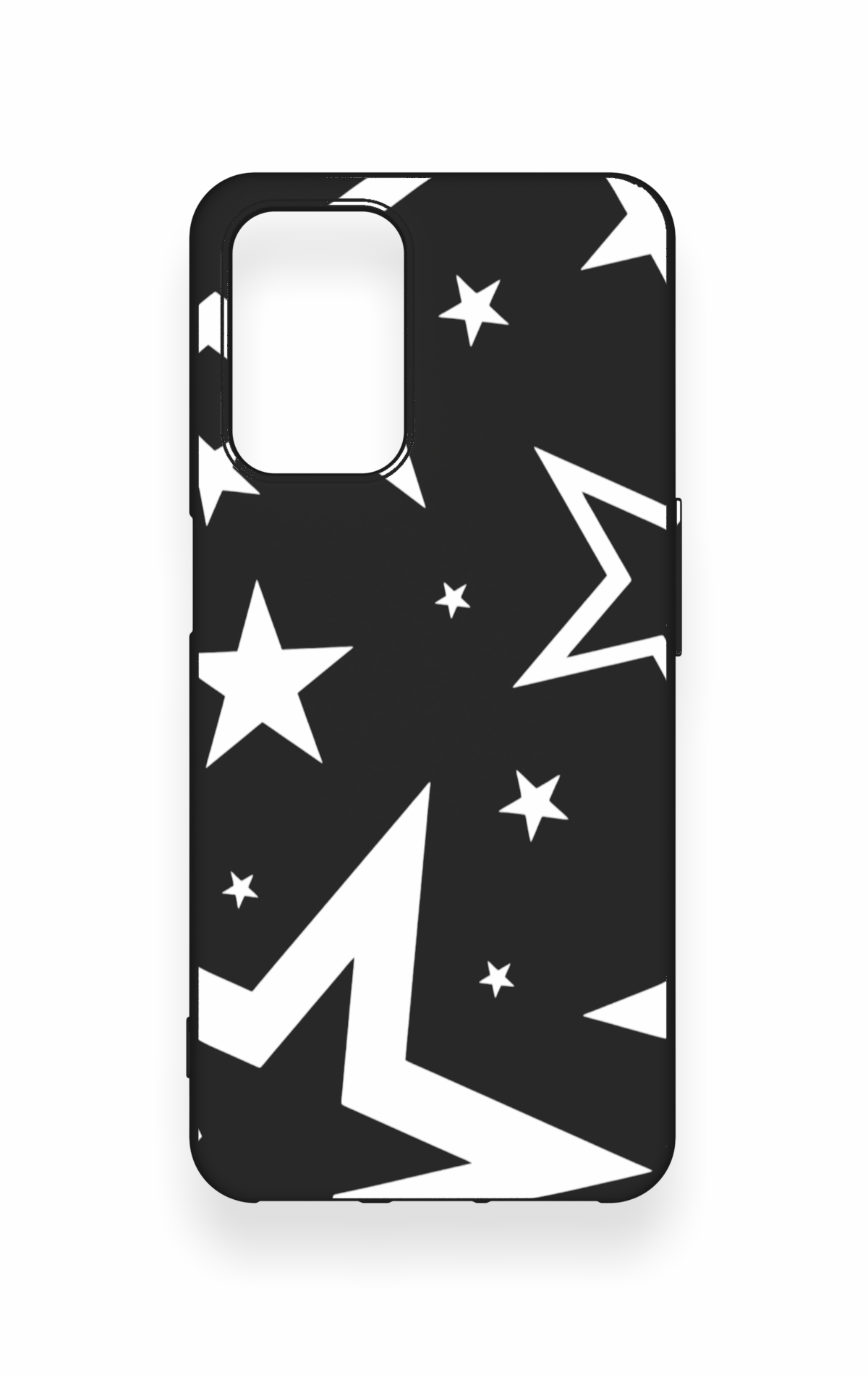 Oppo A54 Uyumlu Siyah Mega Star Desenli Silikon Kılıf