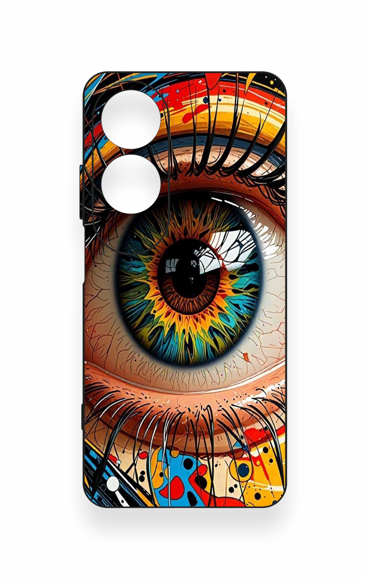 Oppo A60 Uyumlu Renkli Göz Bebeği Desenli Silikon Kılıf