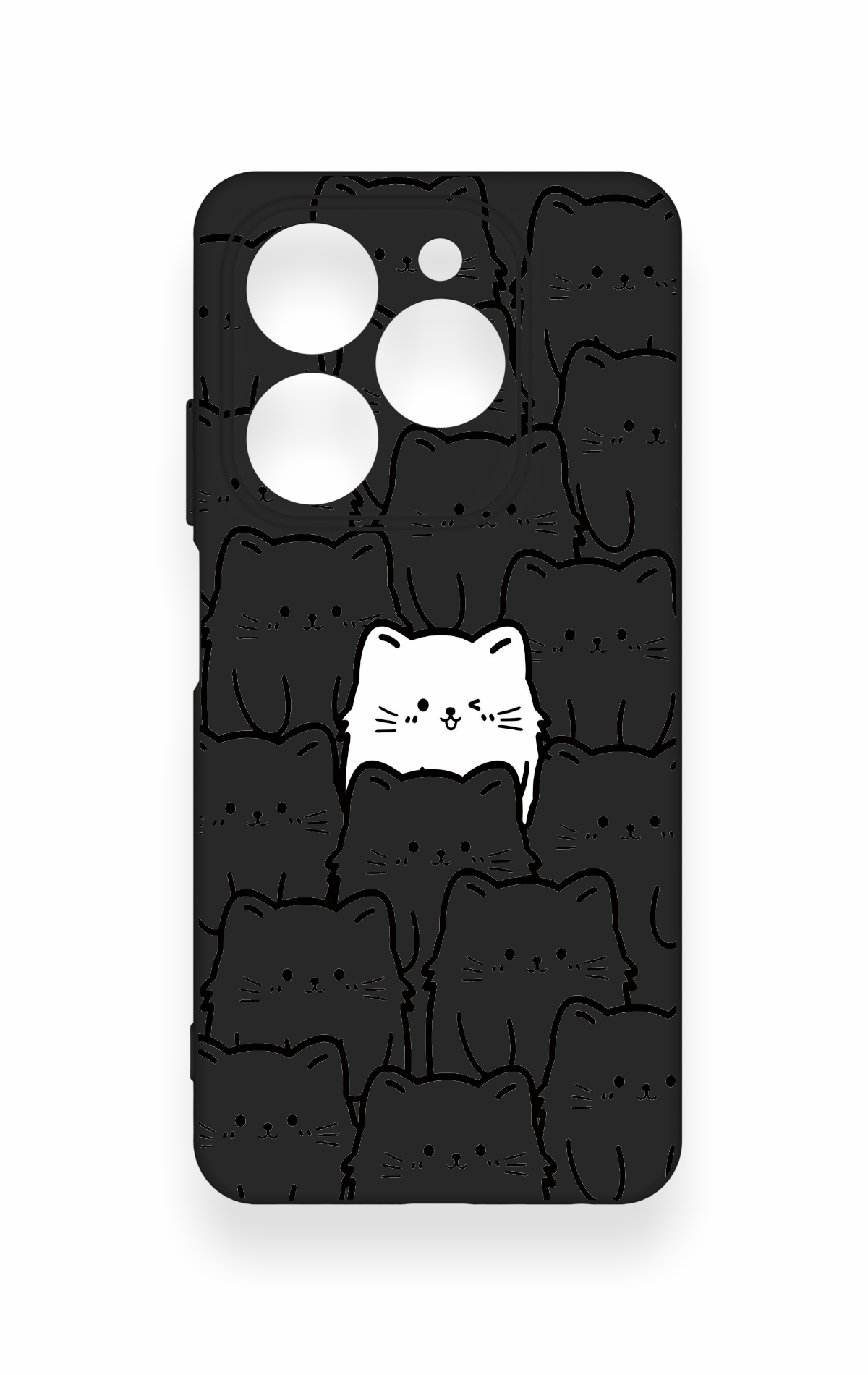 Tecno Spark 20C Uyumlu Many Cats Desenli Silikon Kılıf
