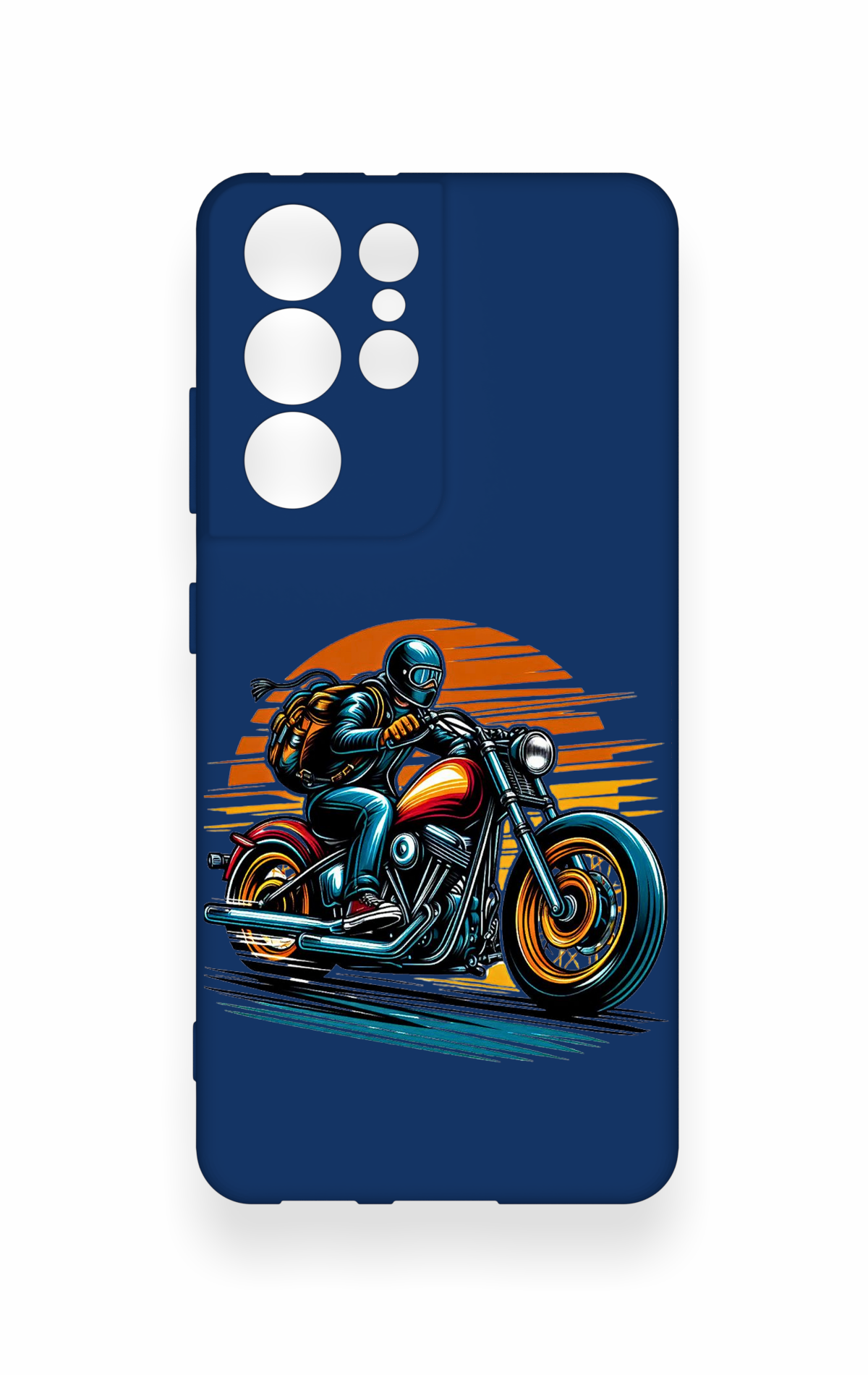 Samsung S21 Ultra Uyumlu Moto Rider Desenli Silikon Kılıf