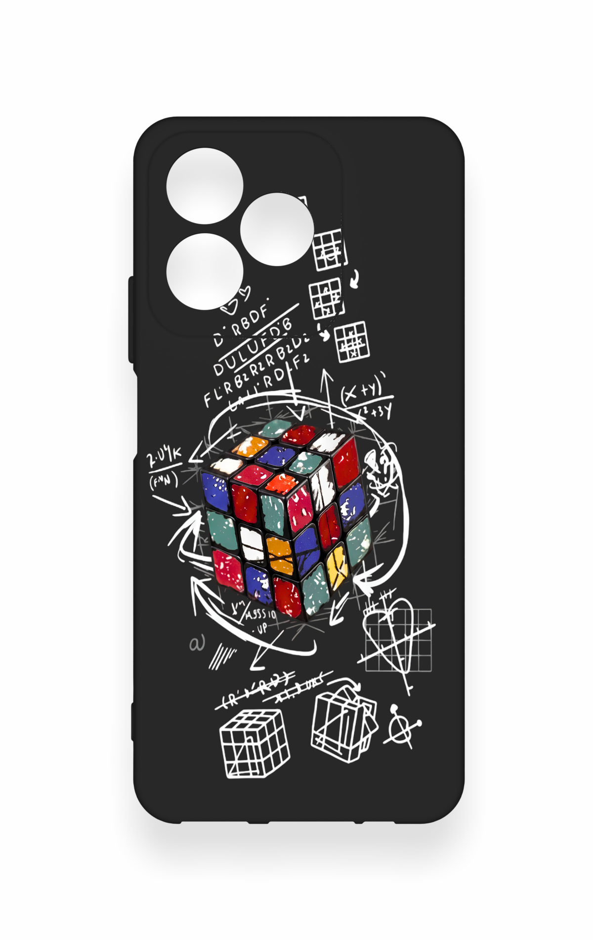 Realme C53 Uyumlu Rubik Küb Desenli Silikon Kılıf