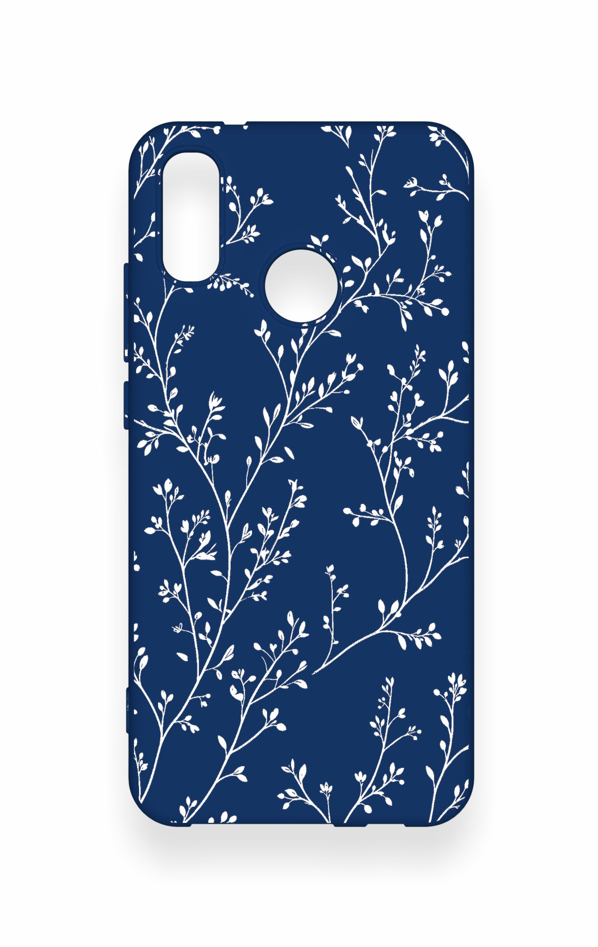 Huawei P20 Lite Uyumlu İnce Yaprak Dalı Desenli Silikon Kılıf
