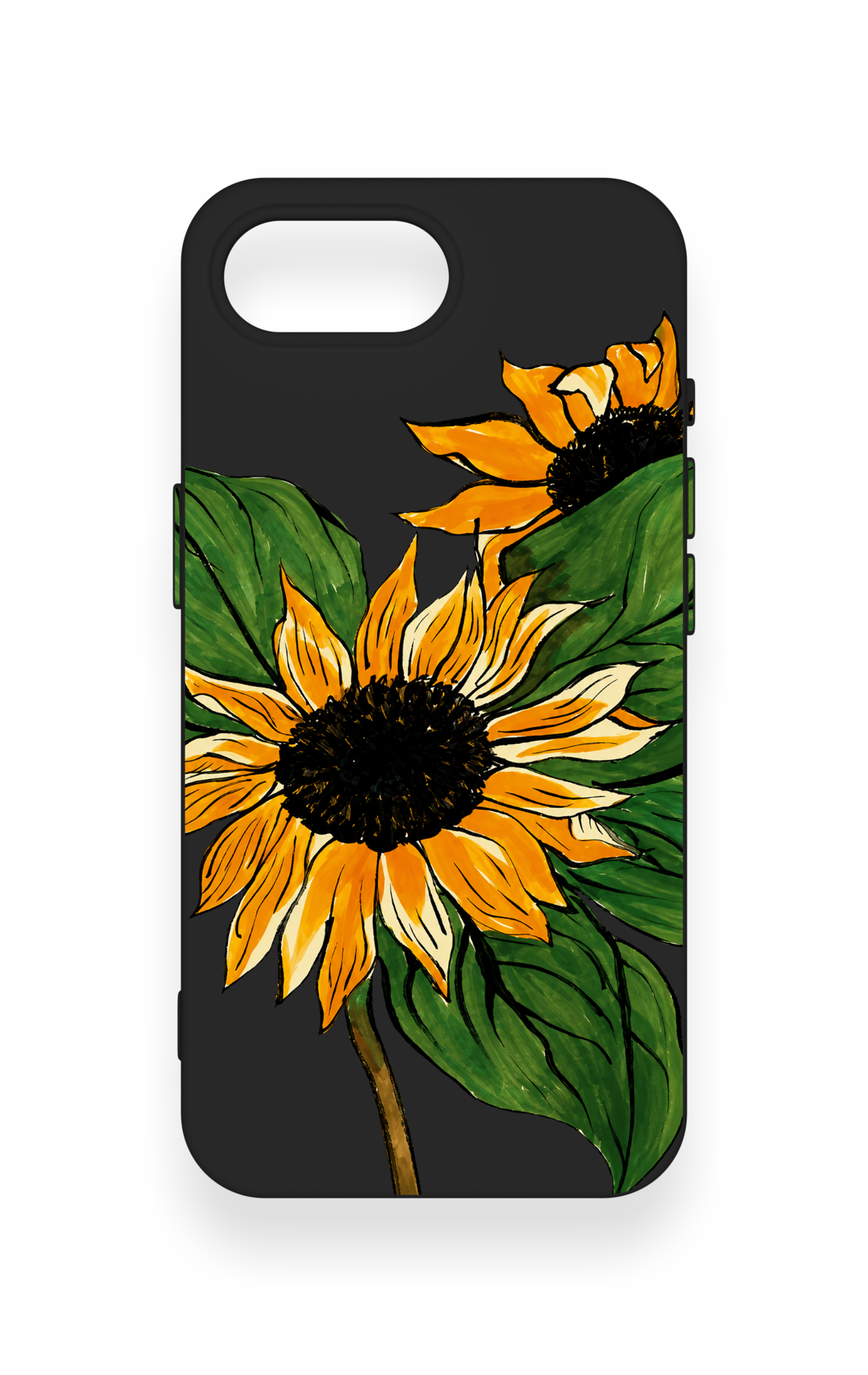 iPhone 16E Uyumlu Ay Çiçeği Desenli Silikon Kılıf
