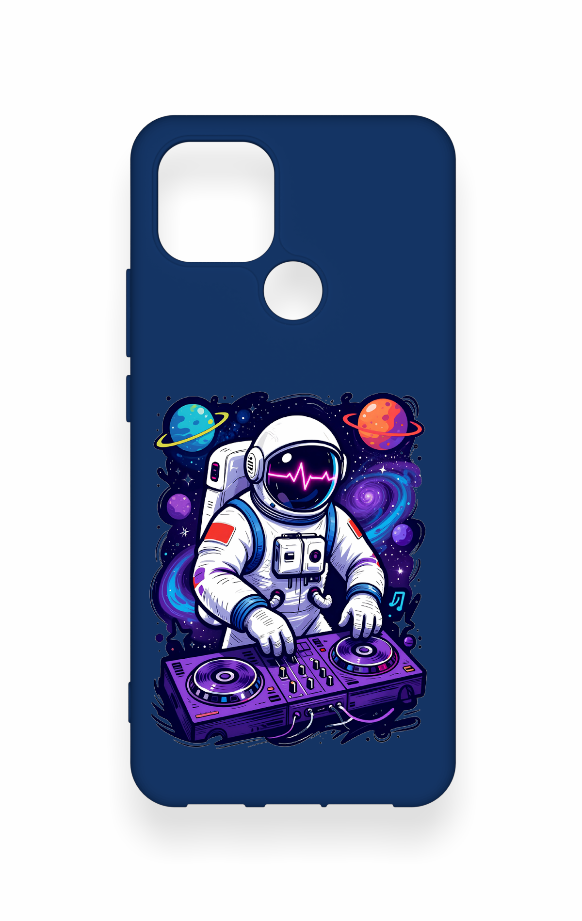 Oppo A15 Uyumlu Astronot DJ Desenli Silikon Kılıf