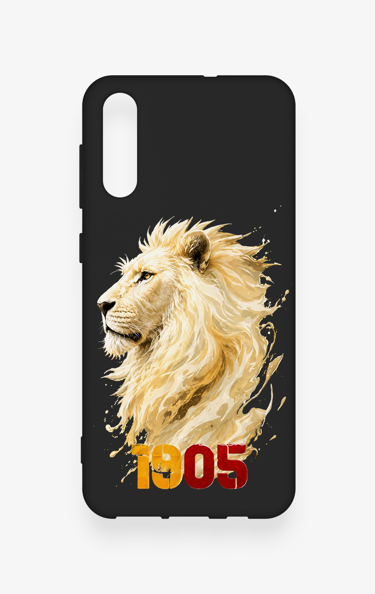 Samsung A50 Uyumlu Sarı Kırmızı 1905 Aslan Desenli Silikon Kılıf